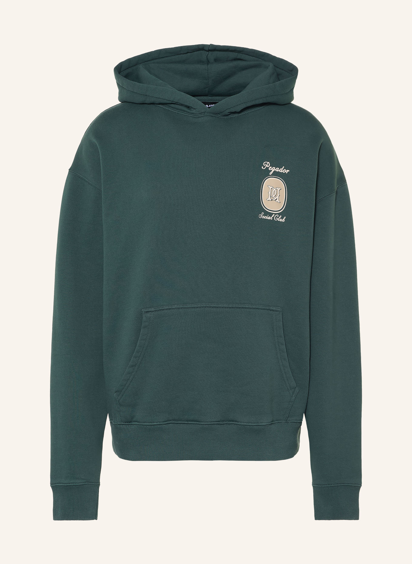 PEGADOR Oversized-Hoodie CASOLI: DUNKELGRÜN / CREME