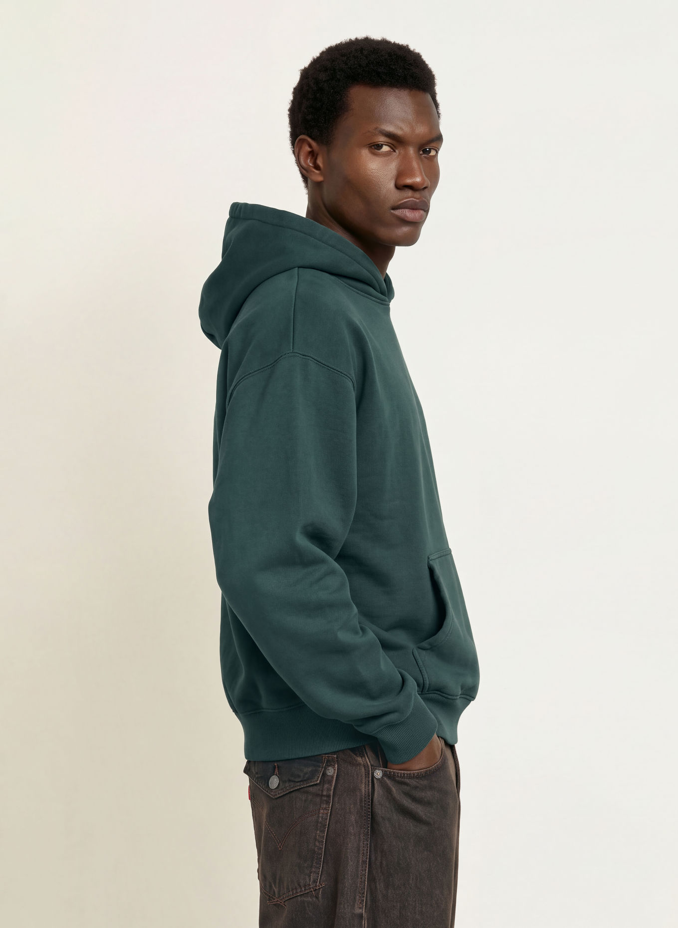 PEGADOR Oversized-Hoodie CASOLI: DUNKELGRÜN / CREME