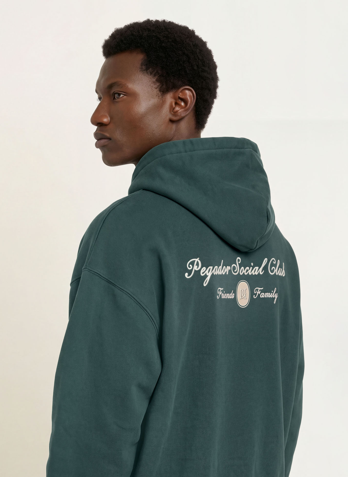 PEGADOR Oversized-Hoodie CASOLI: DUNKELGRÜN / CREME