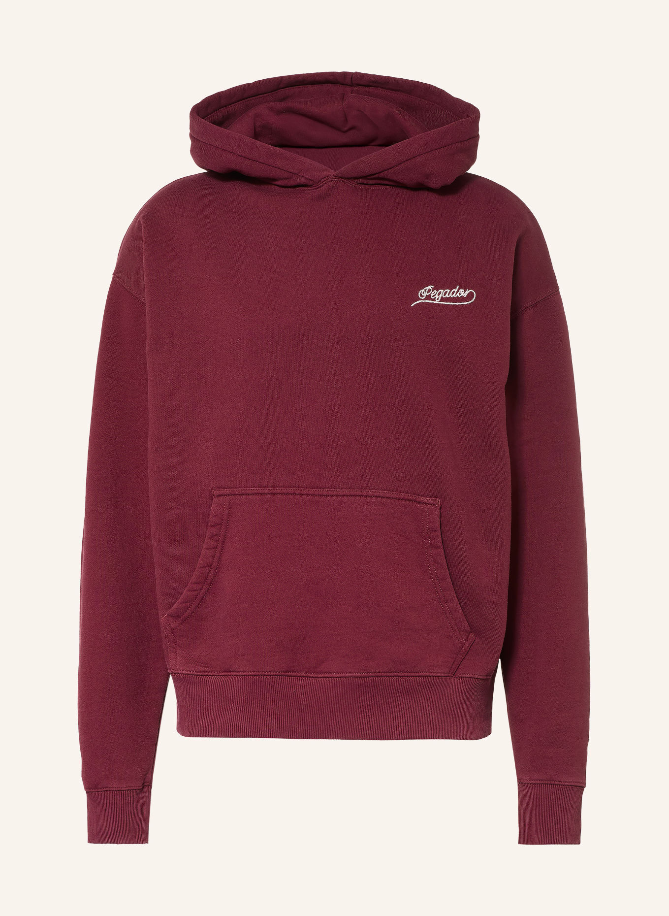 PEGADOR Oversized hoodie MASSA: DONKERROOD