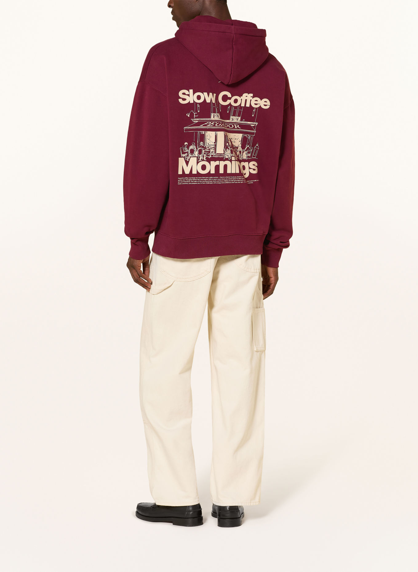 PEGADOR Oversized hoodie MASSA: DONKERROOD