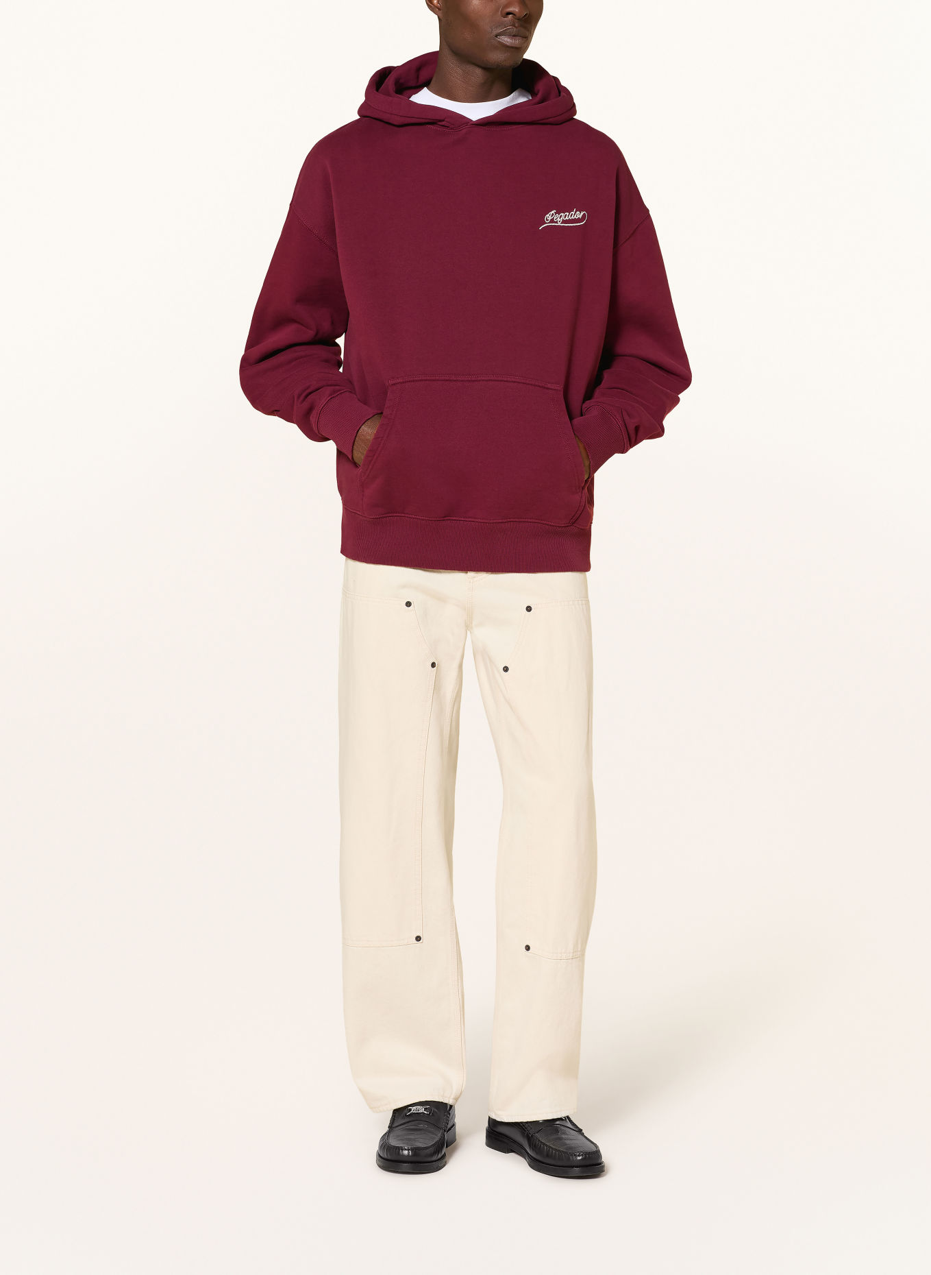 PEGADOR Oversized hoodie MASSA: DONKERROOD