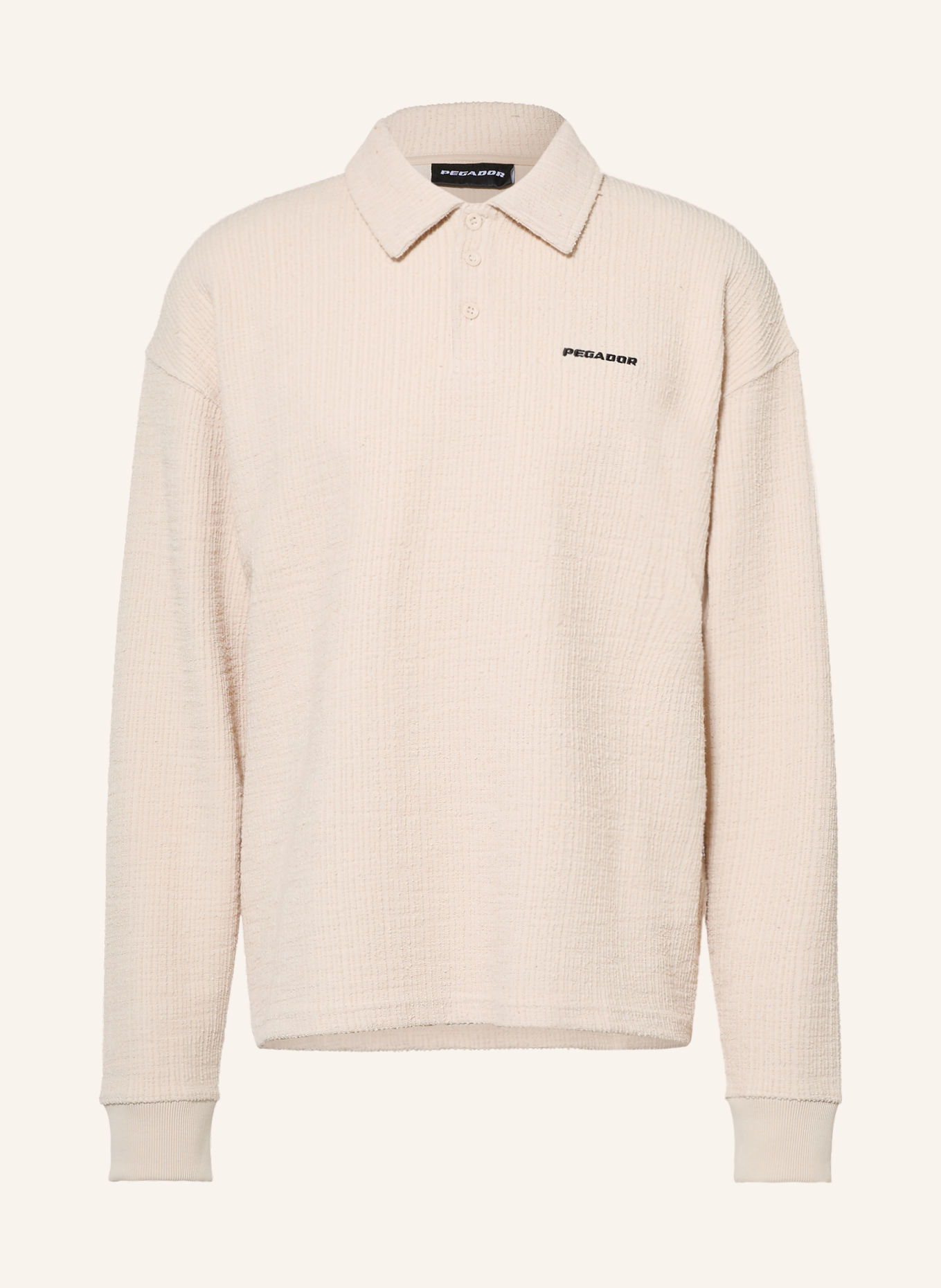 PEGADOR Gebreid poloshirt FASCIA: ECRU / ZWART
