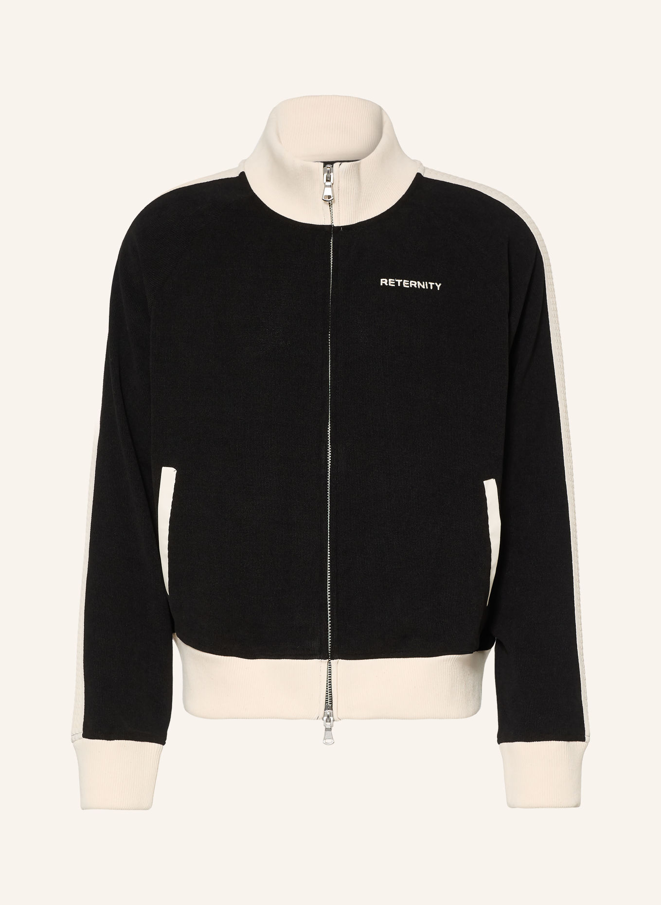 RETERNITY Vest STUDIO met galonstrepen: ZWART / ECRU