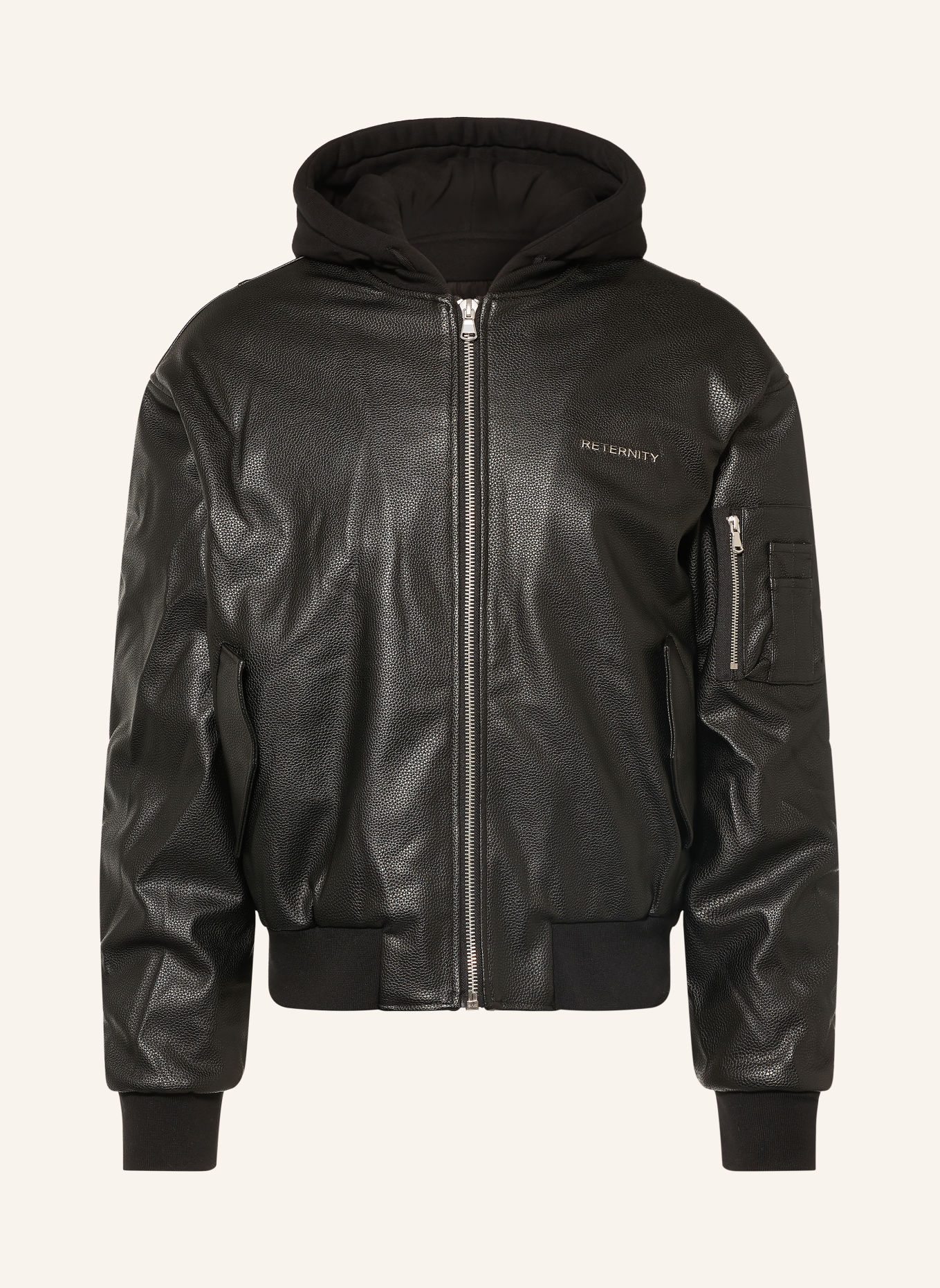 RETERNITY METROPOLITAIN-Blouson in leerlook met pas: ZWART