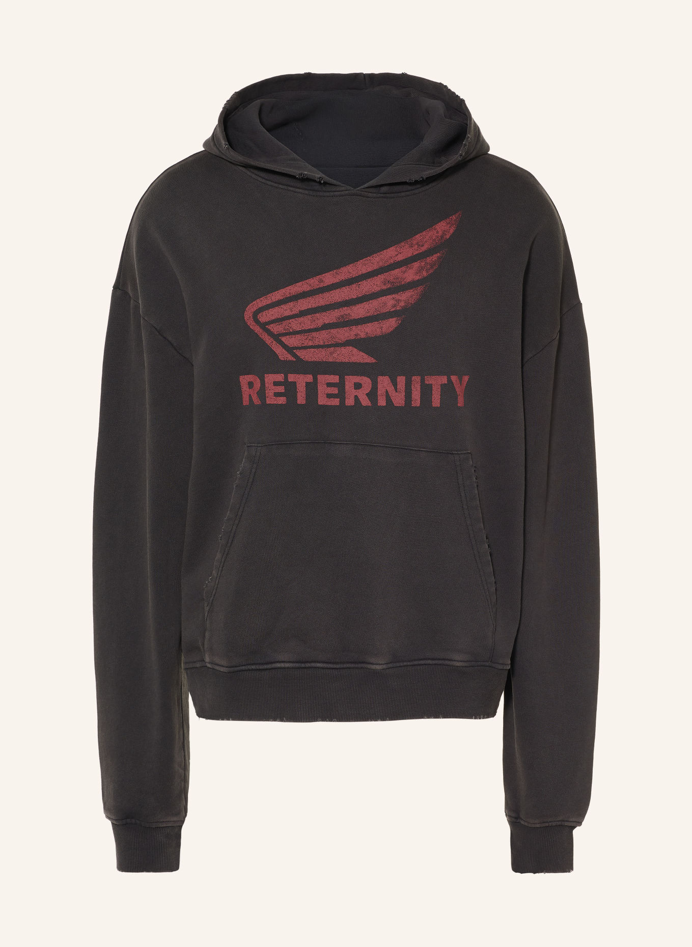 RETERNITY Hoodie AERO: DONKERGRIJS / DONKERROOD