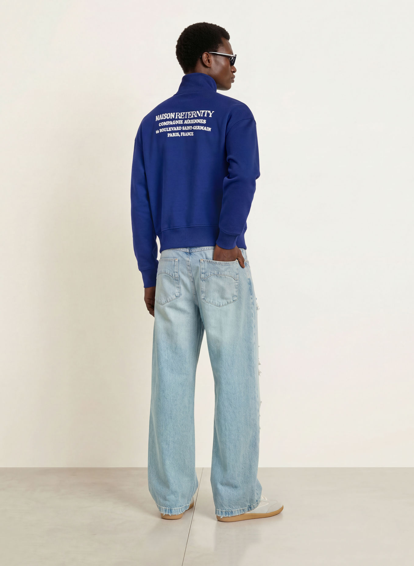 RETERNITY Sweater met halve rits SAINT GERMAIN: BLAUW