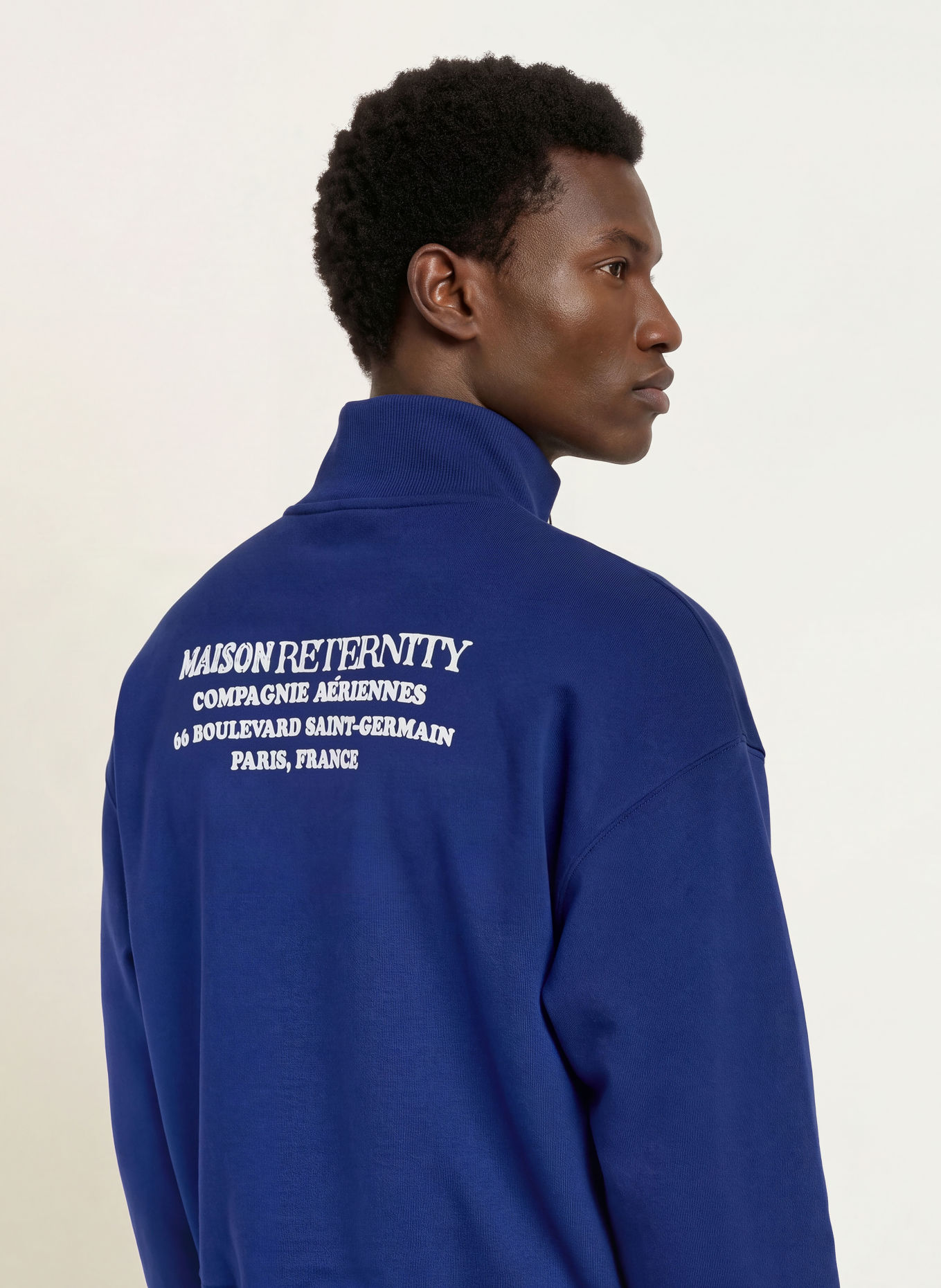 RETERNITY Sweater met halve rits SAINT GERMAIN: BLAUW