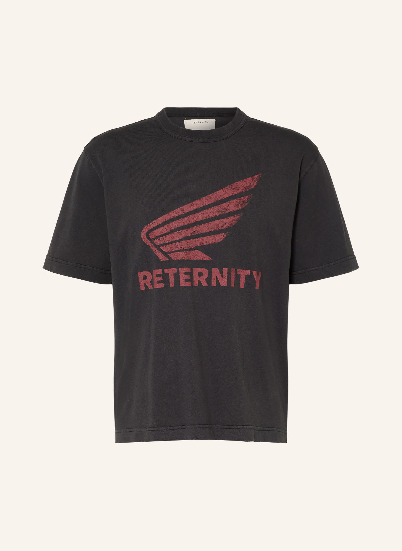 RETERNITY T-shirt AERO: DONKERGRIJS / ROOD