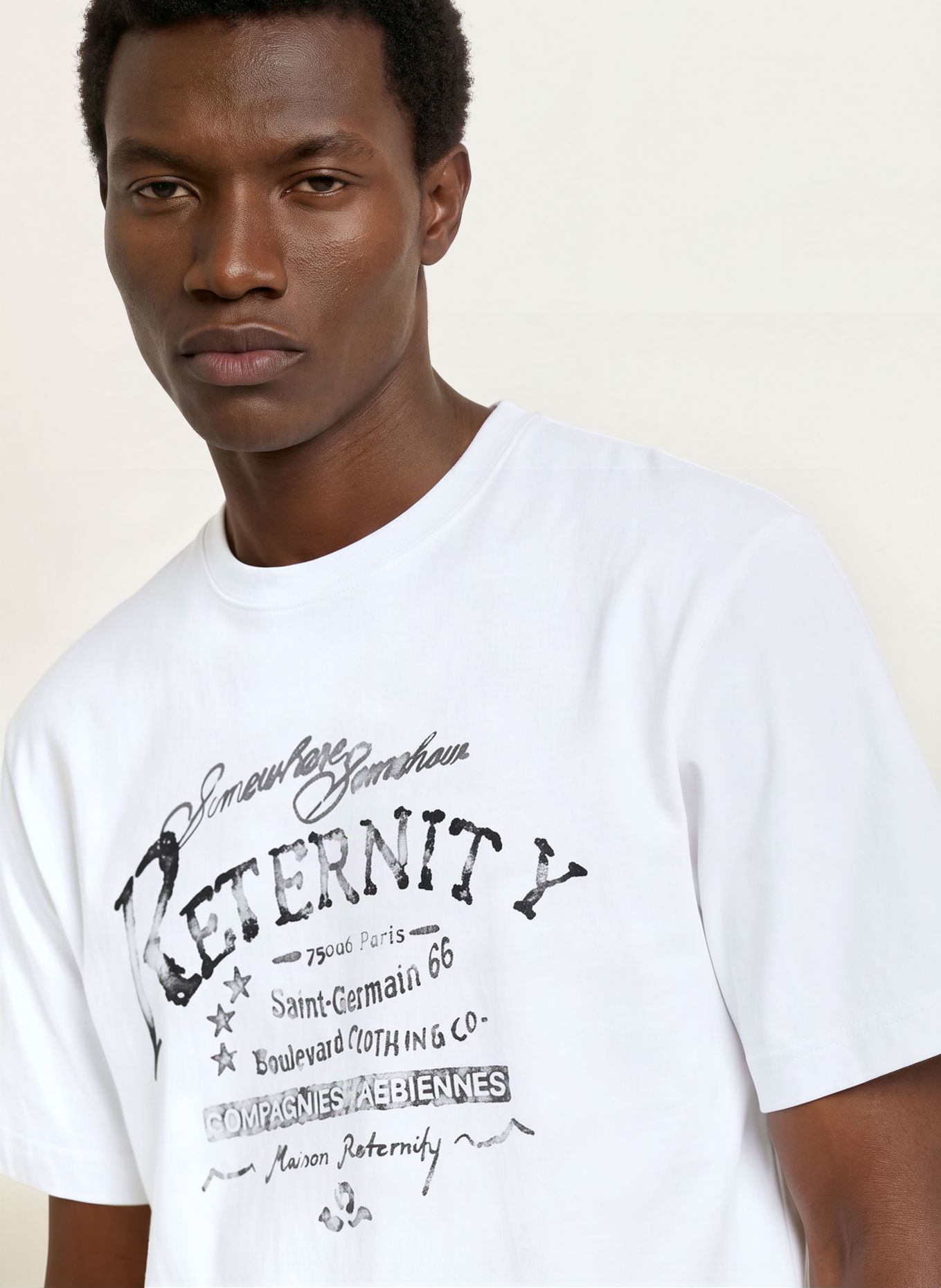 RETERNITY SOMEWHERE SOMEHOW T-shirt: WHITE / BLACK