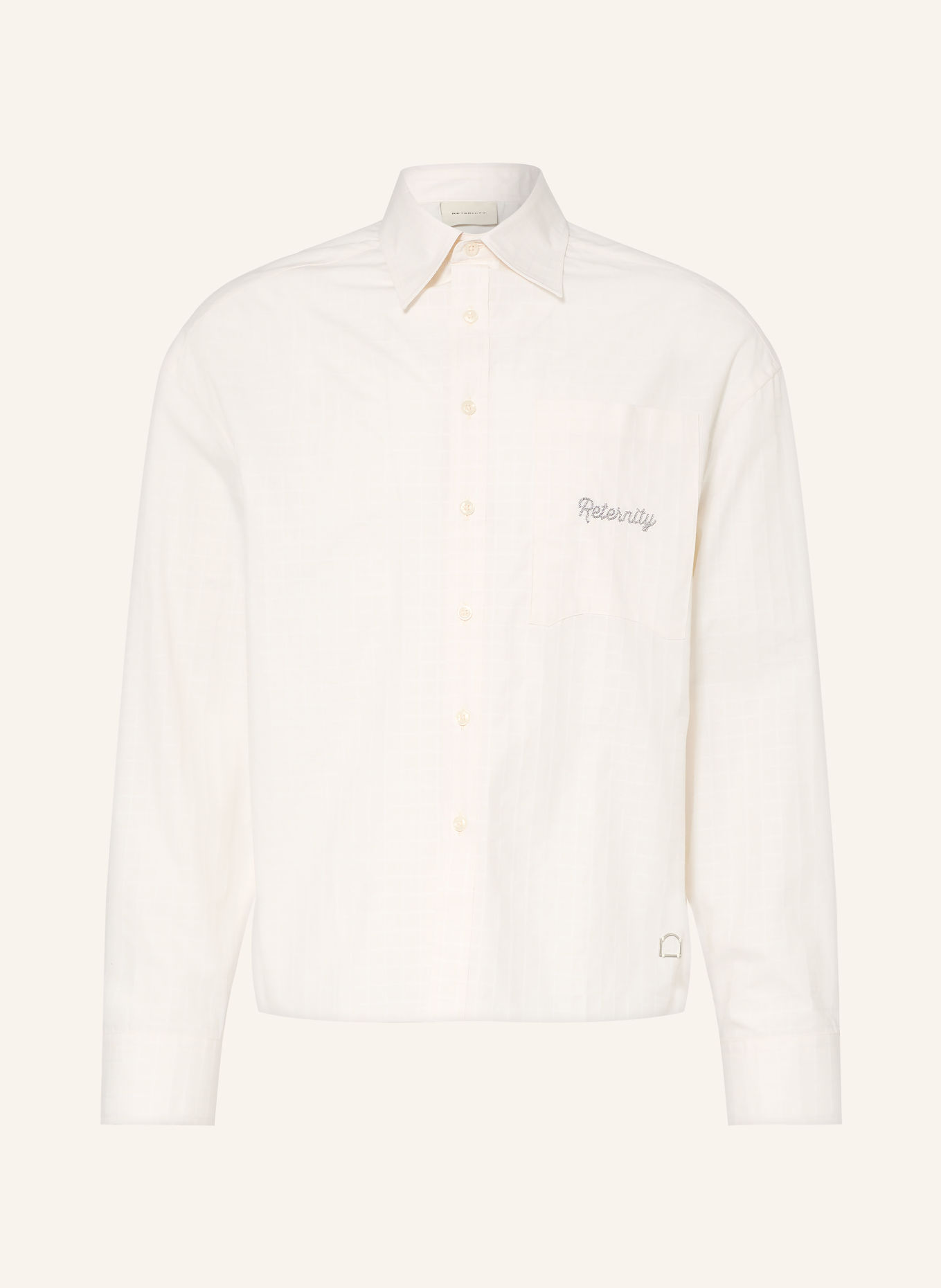 RETERNITY Overhemd ECLAT Comfort Fit: CRÈME / GRIJS