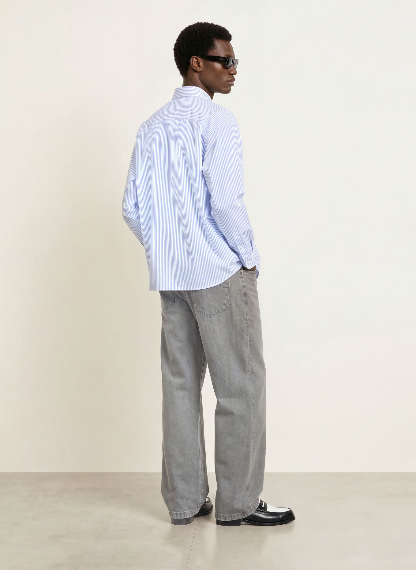 RETERNITY Chemise BOULEVARD Comfort Fit: BLEU CLAIR / BLANC