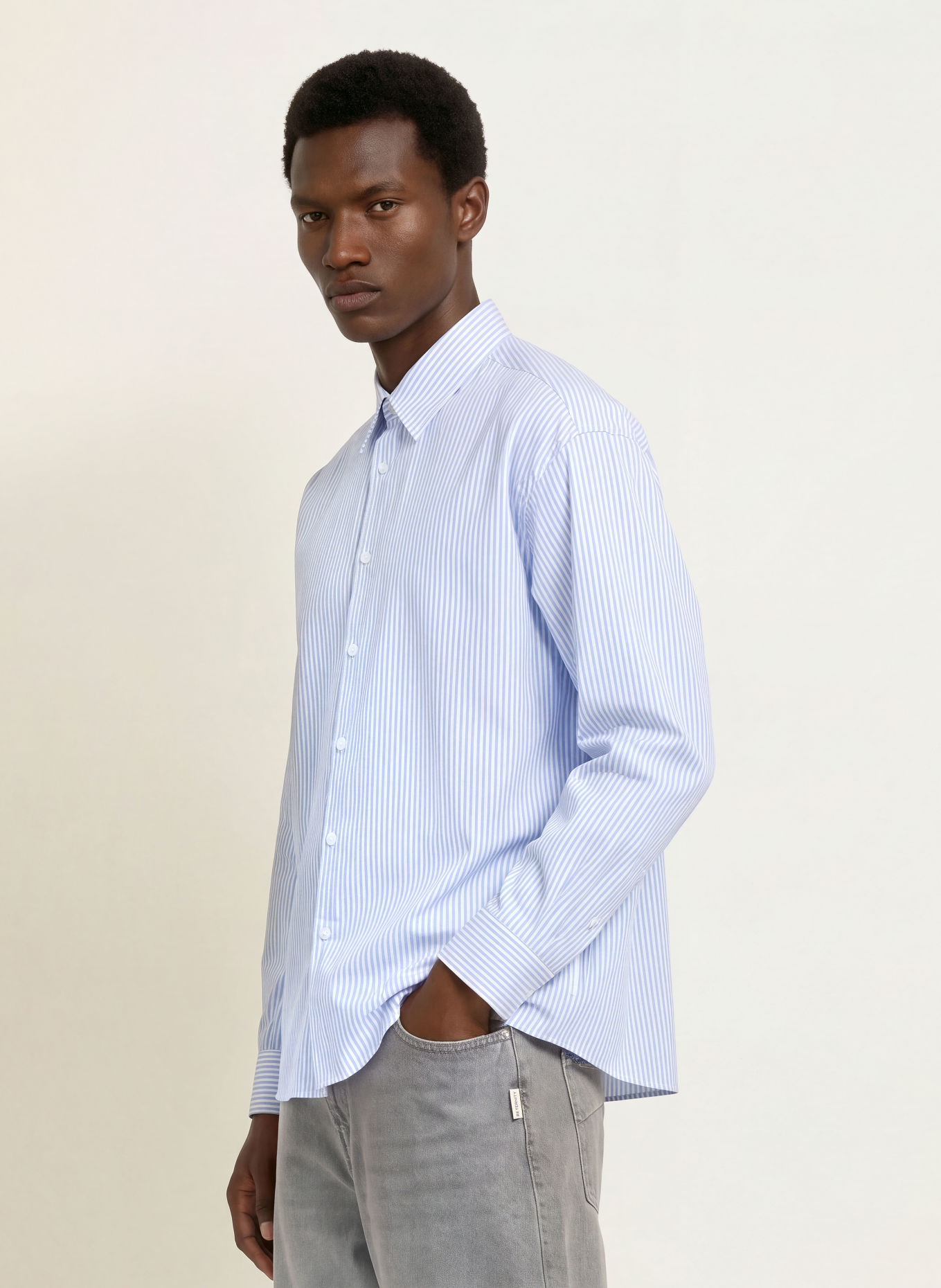 RETERNITY Chemise BOULEVARD Comfort Fit: BLEU CLAIR / BLANC