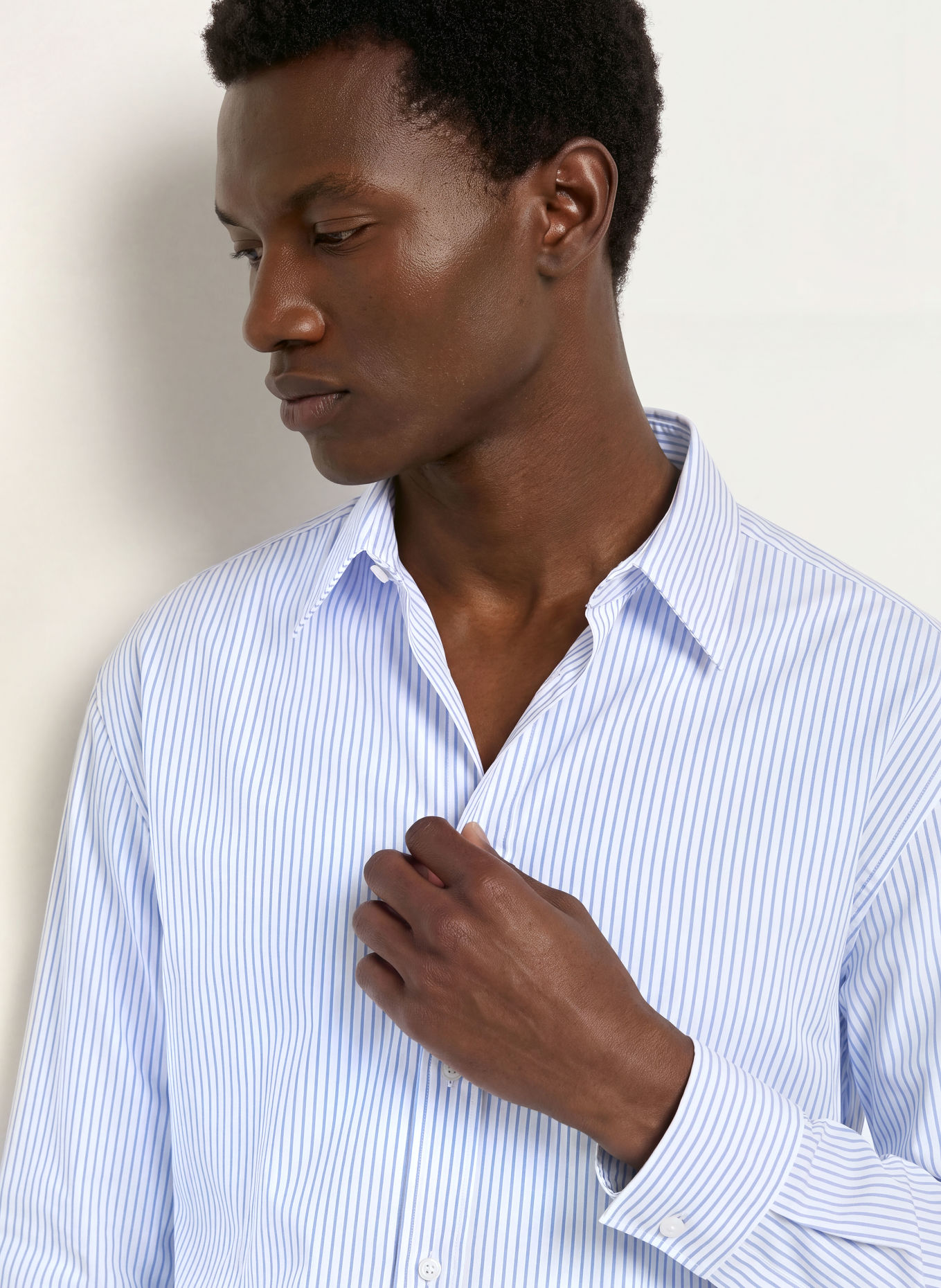 RETERNITY Chemise BOULEVARD Comfort Fit: BLEU CLAIR / BLANC