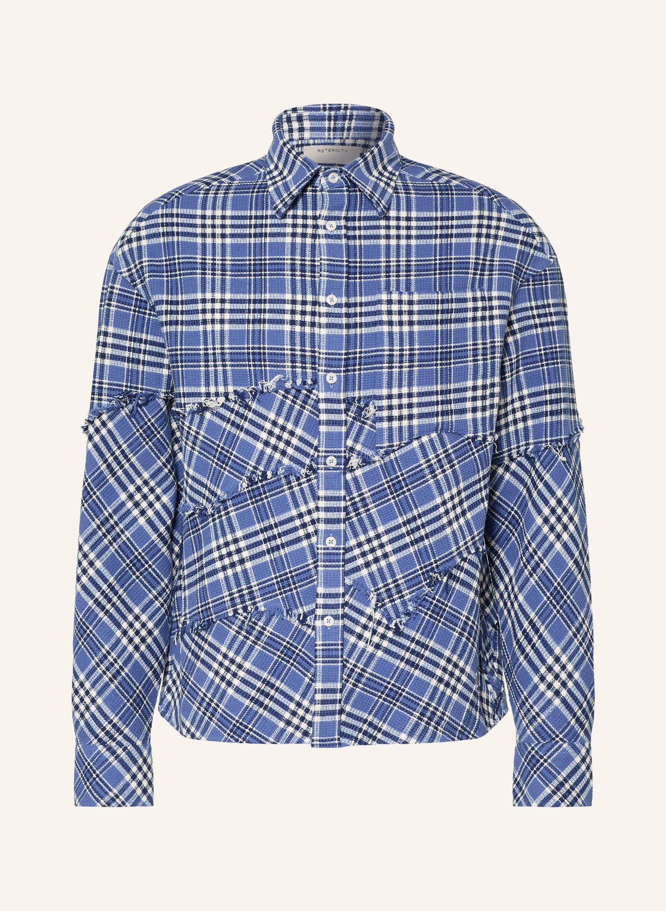 RETERNITY Overhemd LE TISSE Comfort Fit: BLAUW / DONKERBLAUW / WIT