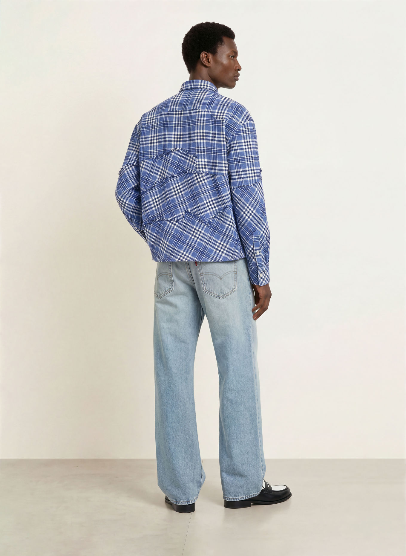 RETERNITY Overhemd LE TISSE Comfort Fit: BLAUW / DONKERBLAUW / WIT