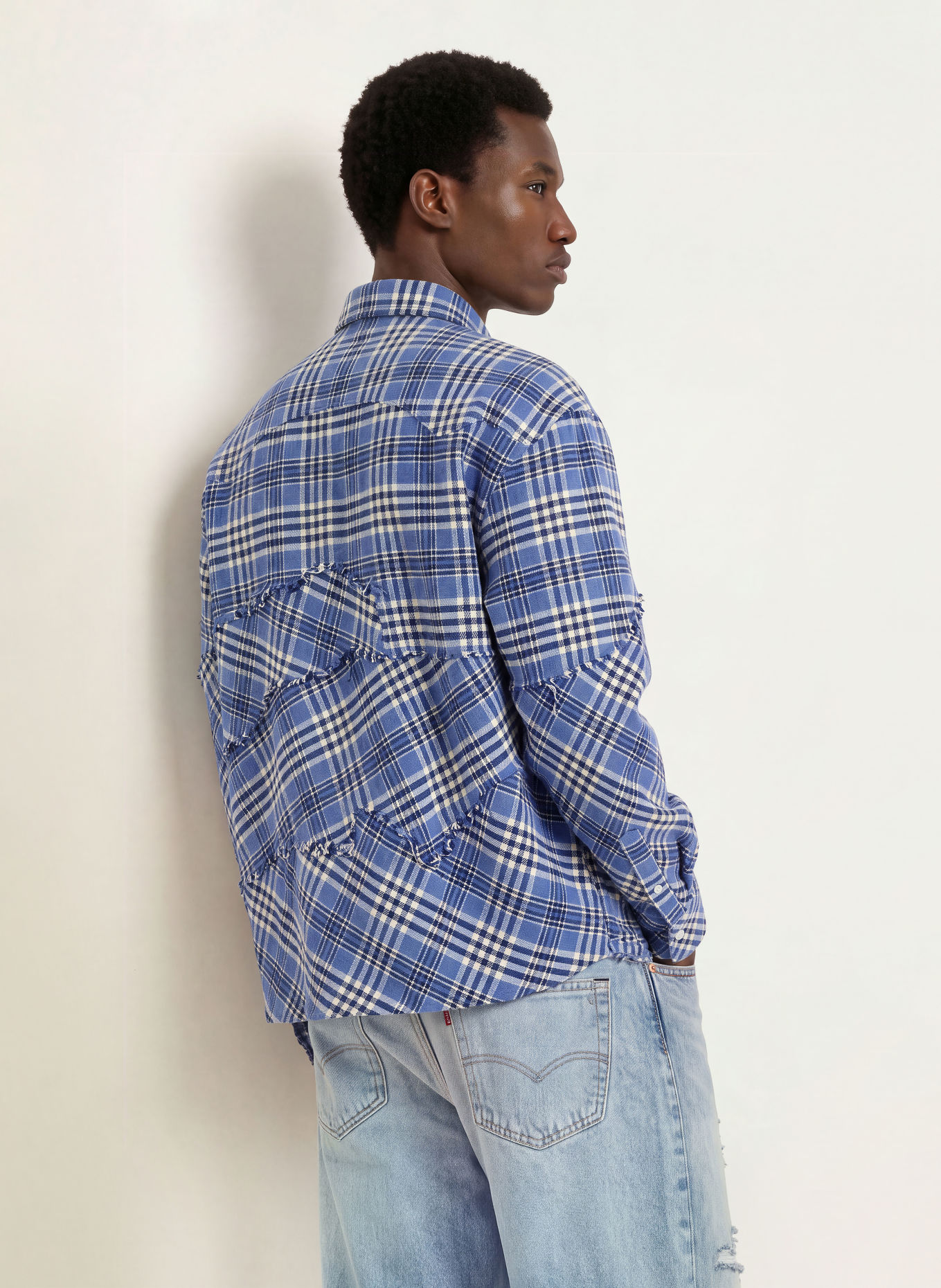RETERNITY Overhemd LE TISSE Comfort Fit: BLAUW / DONKERBLAUW / WIT