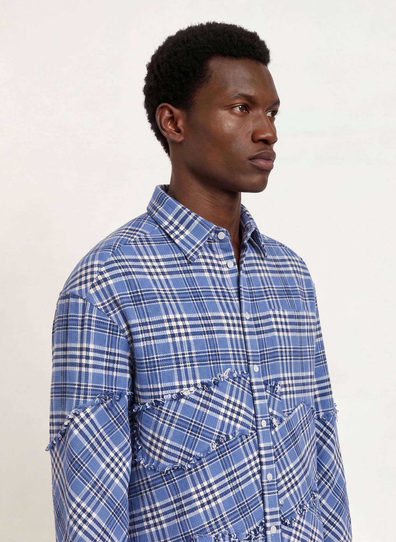 RETERNITY Overhemd LE TISSE Comfort Fit: BLAUW / DONKERBLAUW / WIT