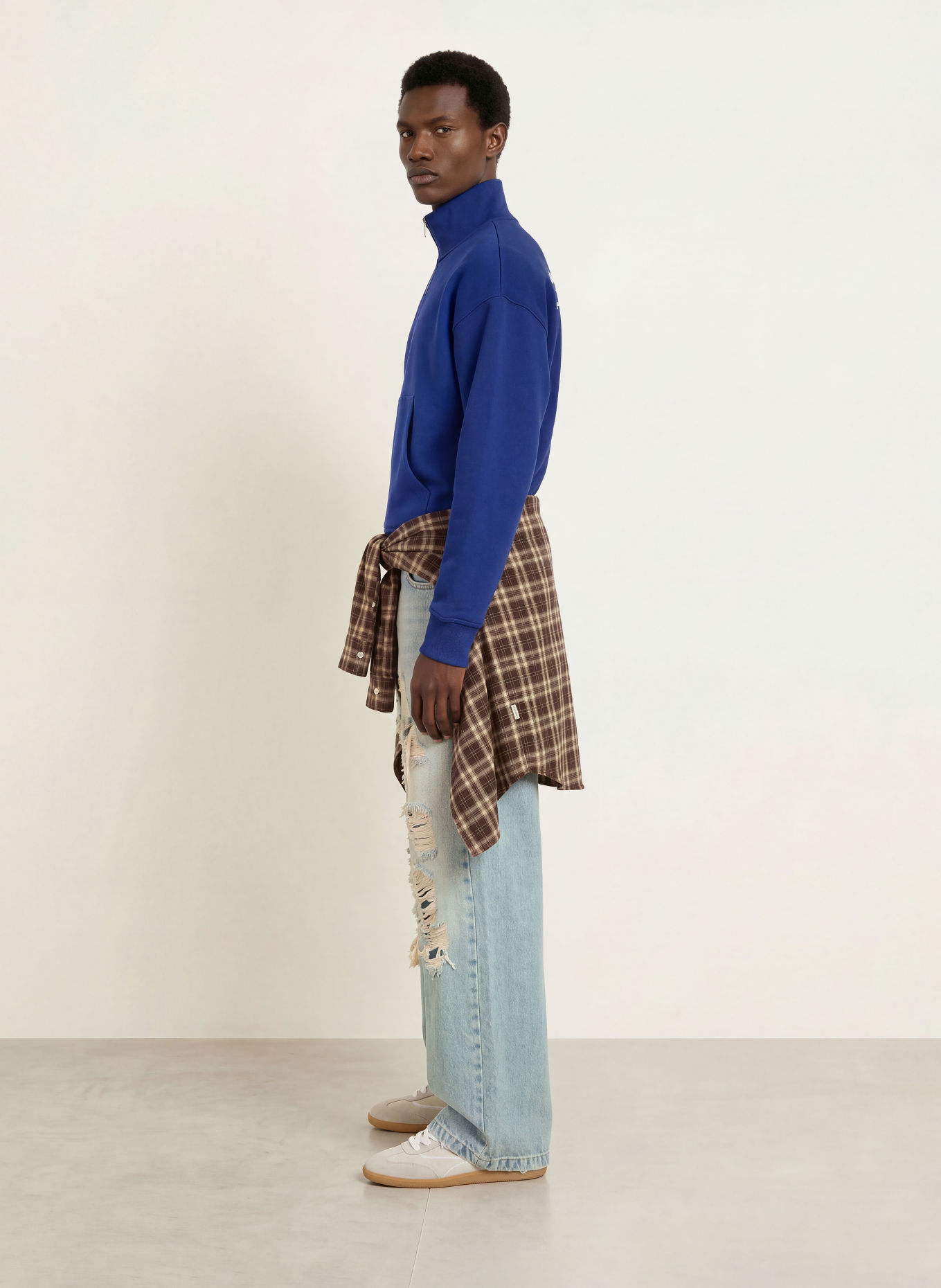 RETERNITY Destroyed jeans met baggy pasvorm: WASHED BLUE
