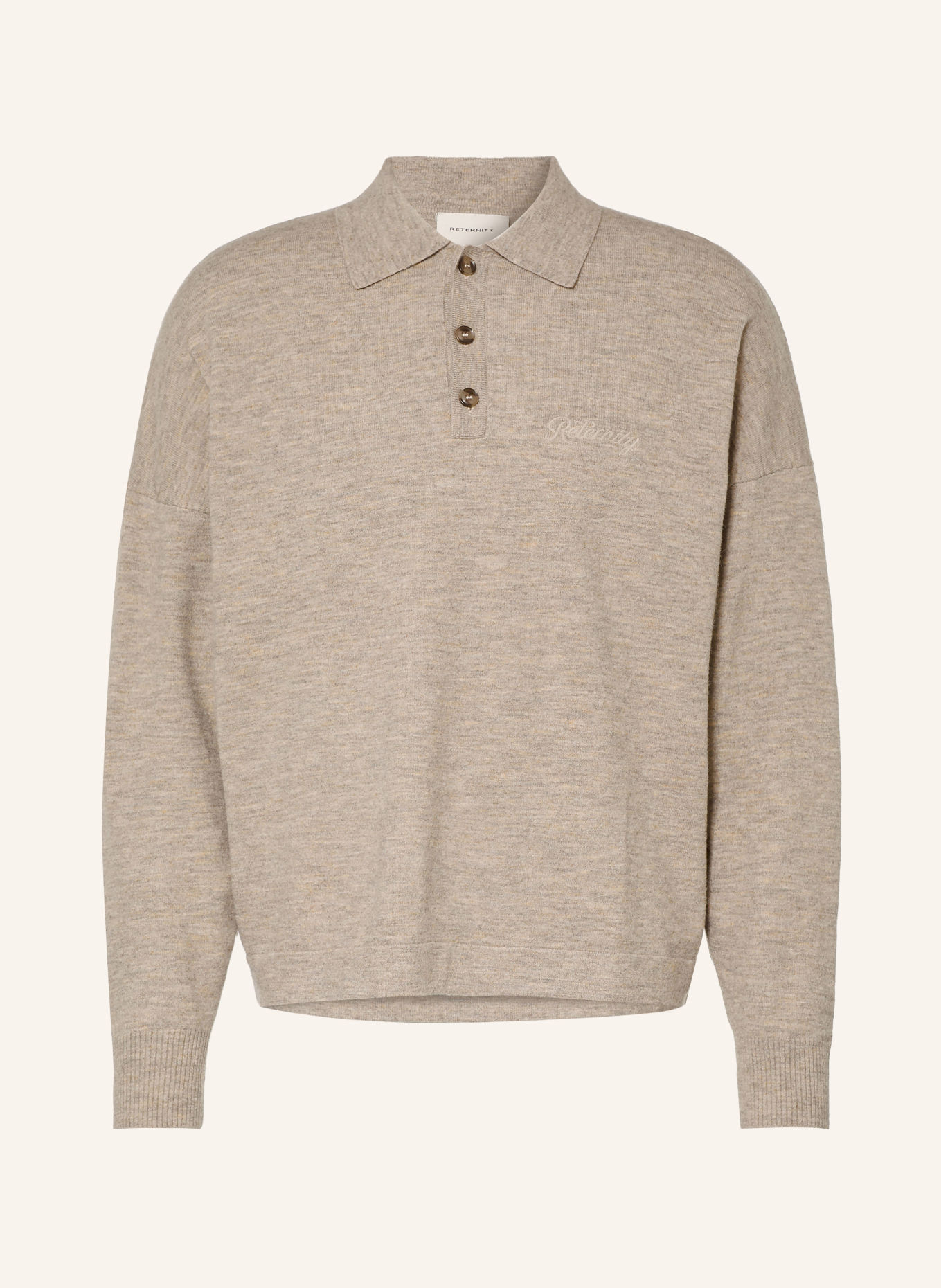 RETERNITY Gebreid poloshirt DESIGNED TO CREATE: BEIGE