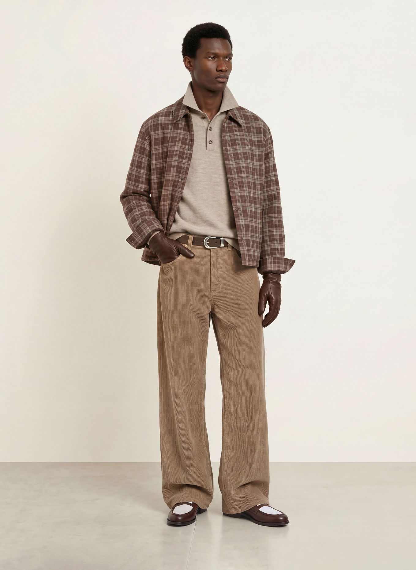 RETERNITY Gebreid poloshirt DESIGNED TO CREATE: BEIGE
