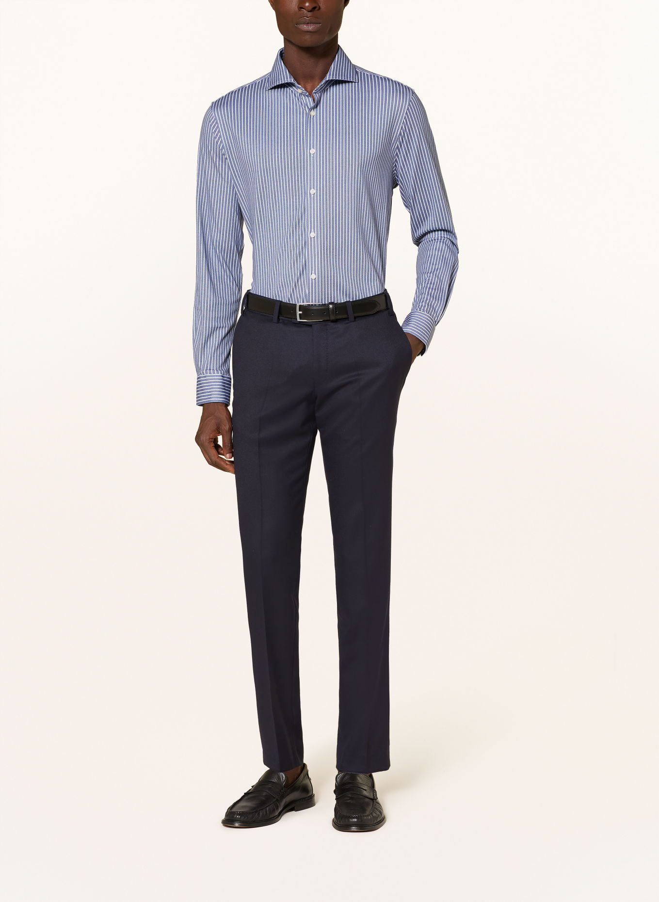 DESOTO Slim-Fit Shirt: BLUE / WHITE