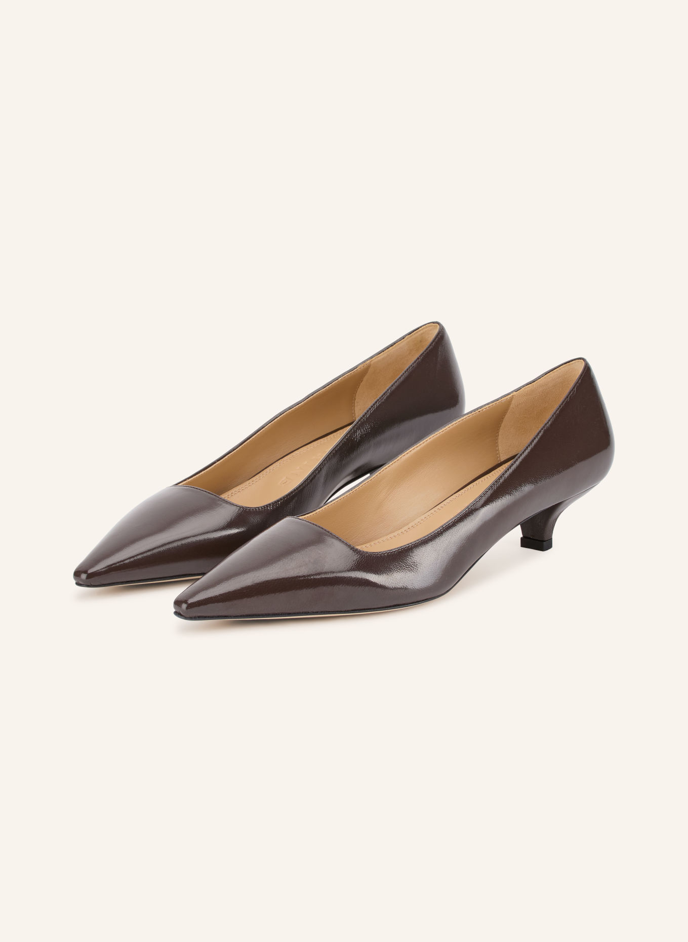 PROSPERINE Lakleren pumps: MARRON FONCÉ