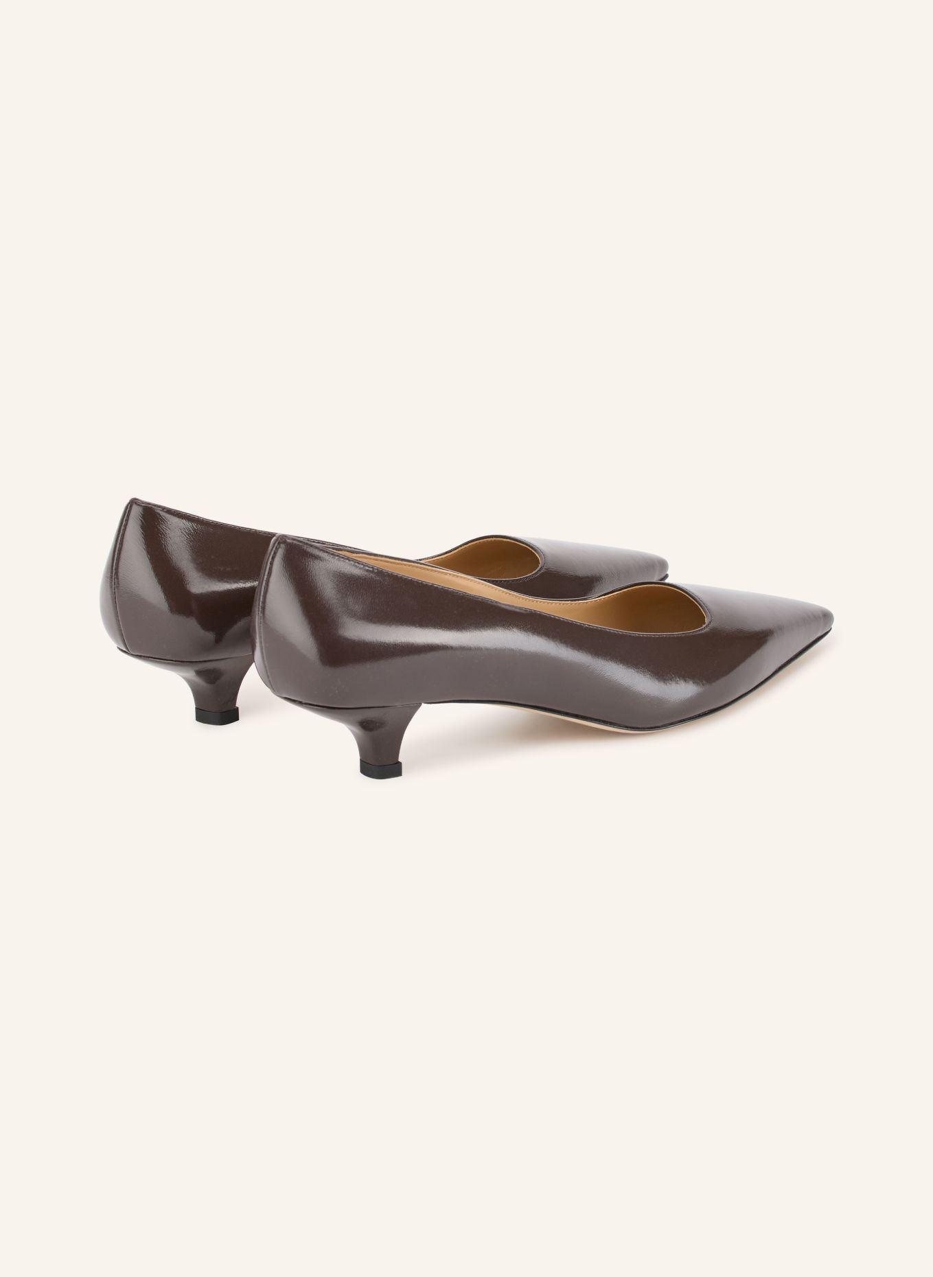 PROSPERINE Lakleren pumps: MARRON FONCÉ