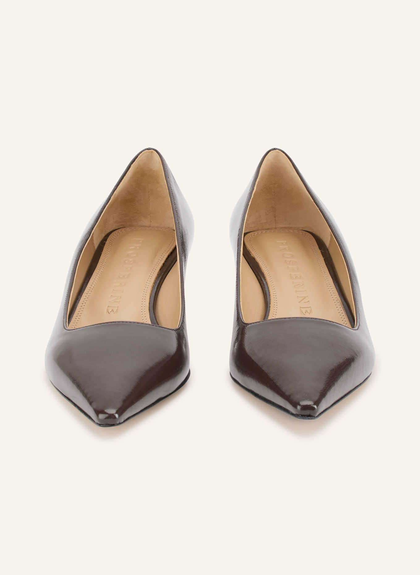 PROSPERINE Lakleren pumps: MARRON FONCÉ