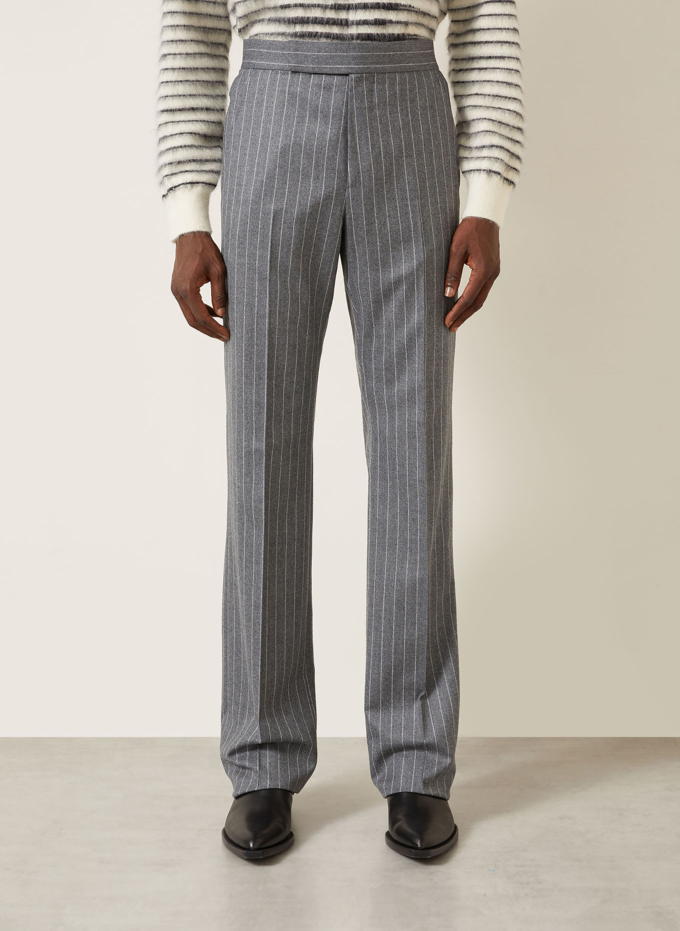 TOM FORD Hose Regular Fit: GRAU / WEISS