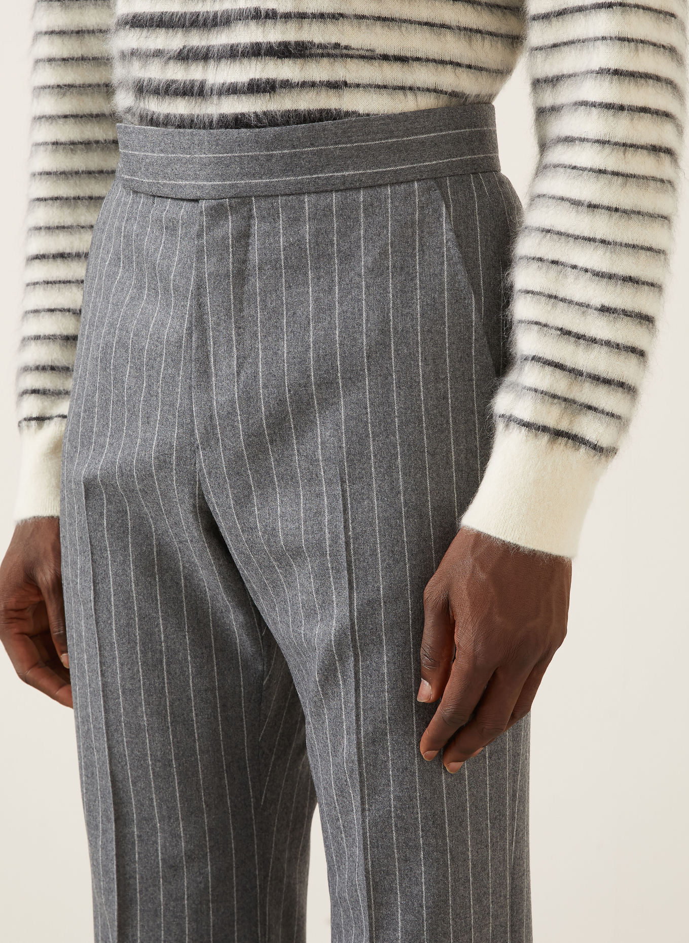 TOM FORD Hose Regular Fit: GRAU / WEISS