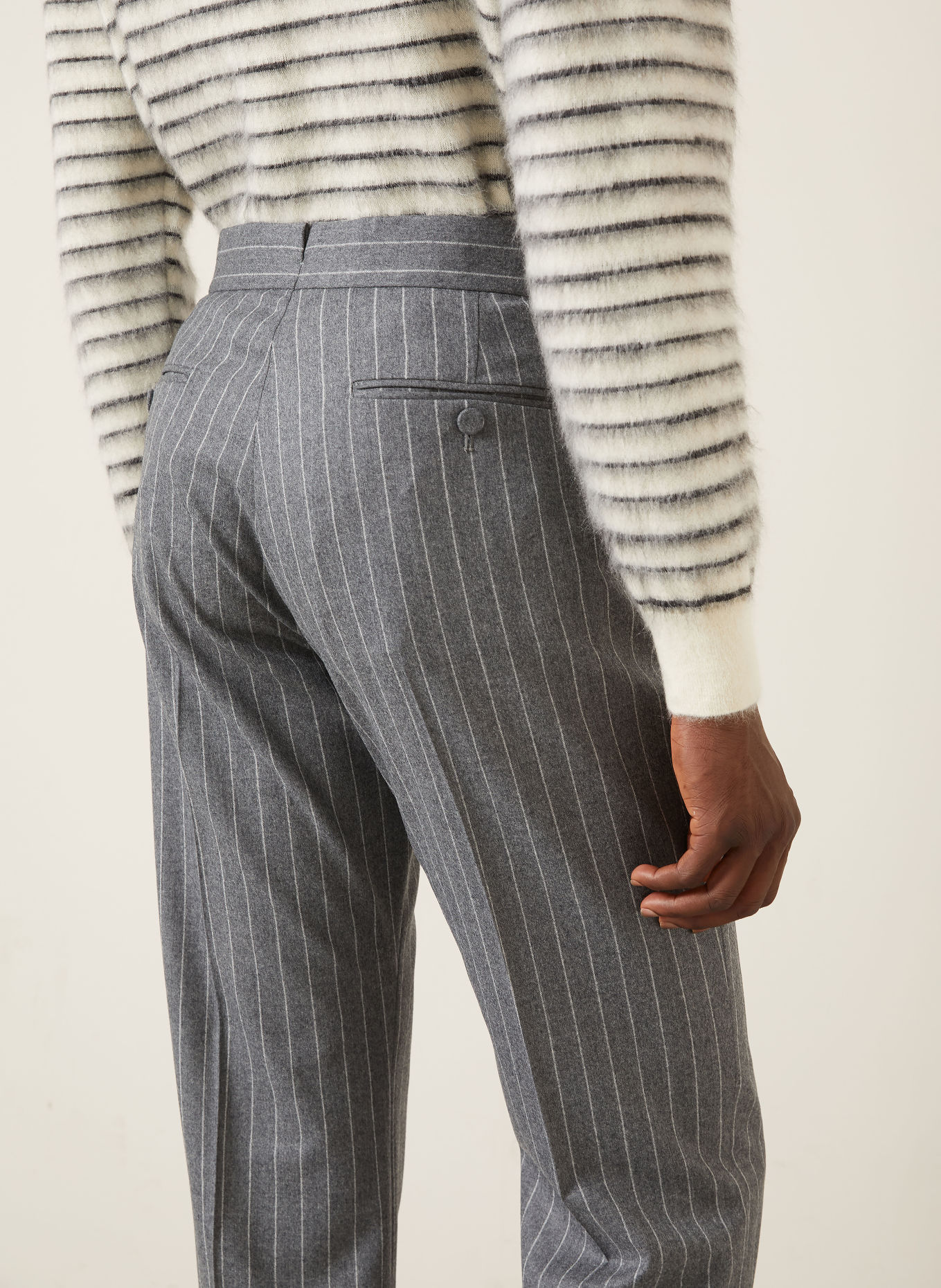 TOM FORD Hose Regular Fit: GRAU / WEISS