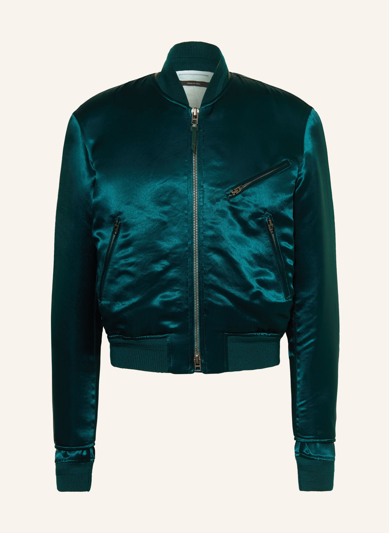TOM FORD Satin Blouson: DARK GREEN