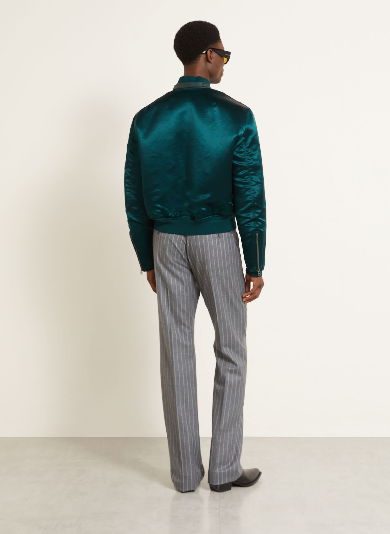 TOM FORD Satin Blouson: DARK GREEN