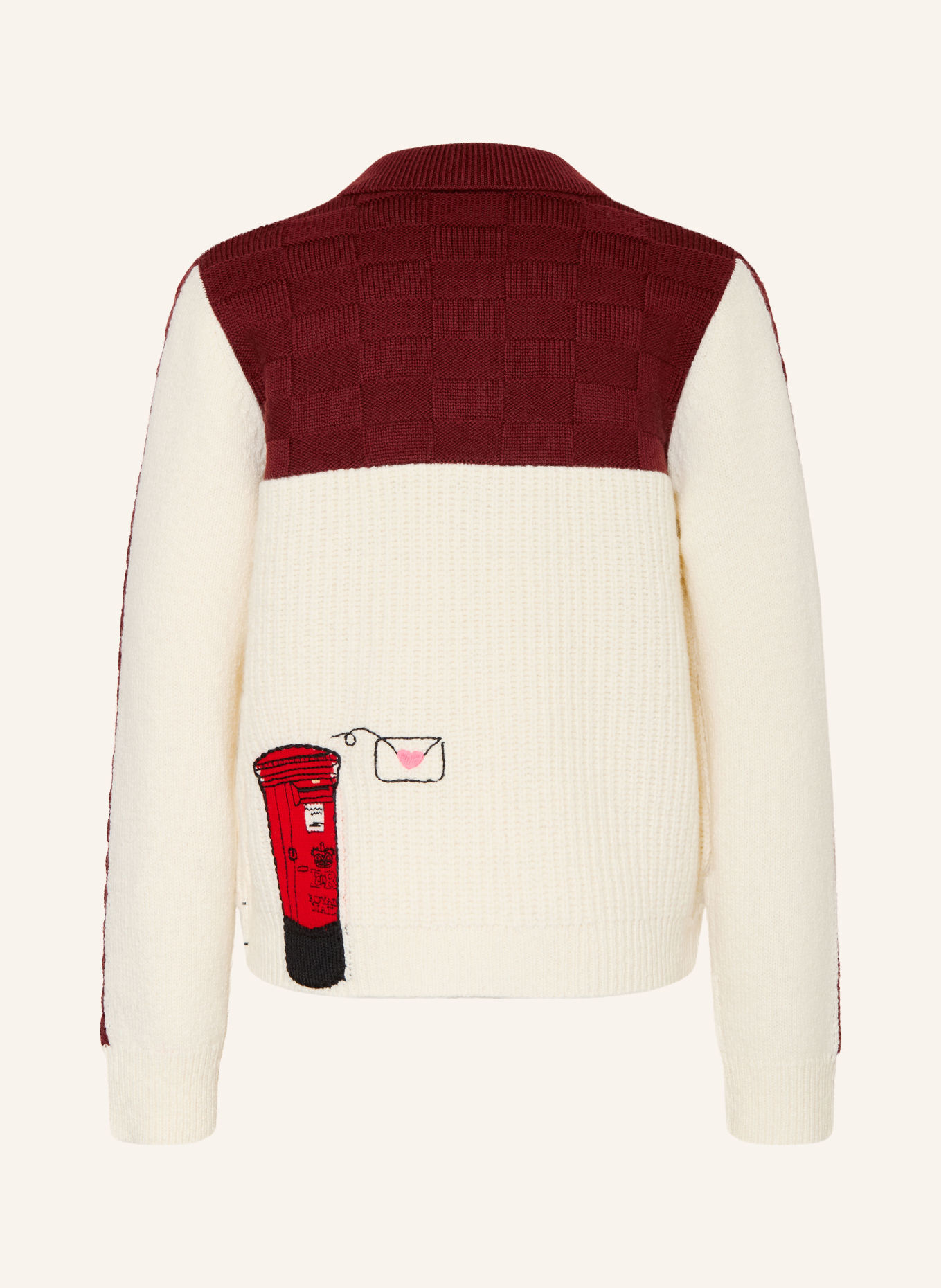 BURBERRY Gilet: CRÈME / BEIGE / ROUGE FONCÉ