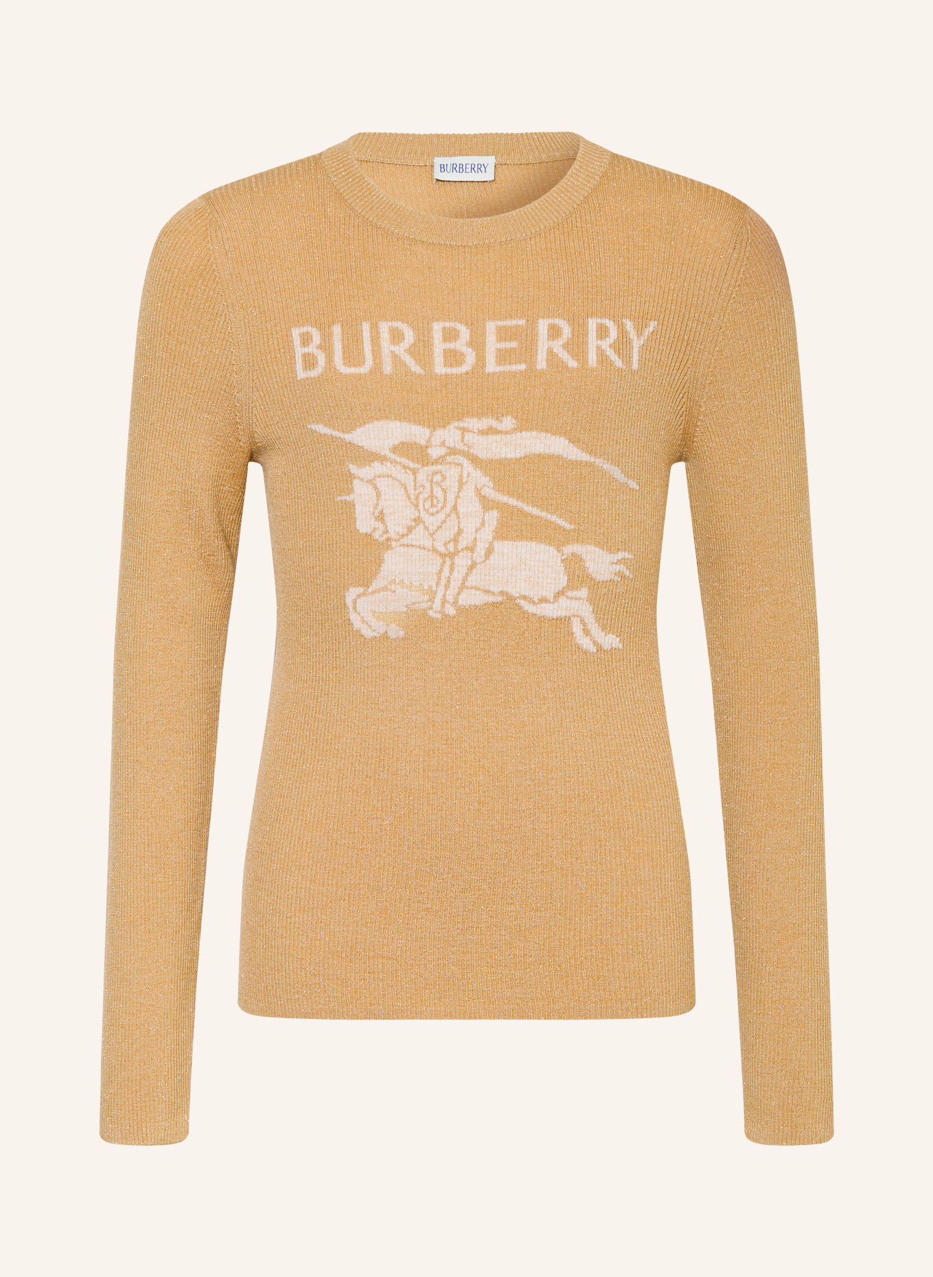 BURBERRY Sweaters with glitter yarn: BEIGE / WHITE