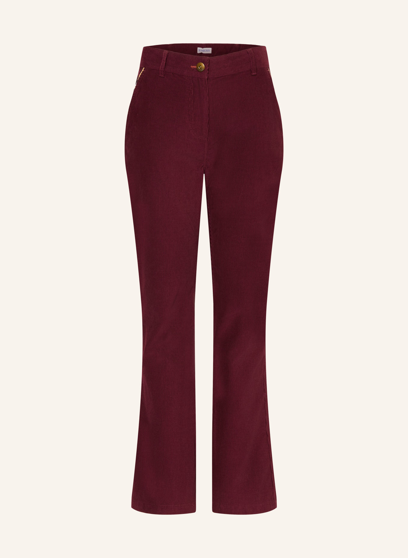 BURBERRY STEVIE Cord Pants: DARK RED