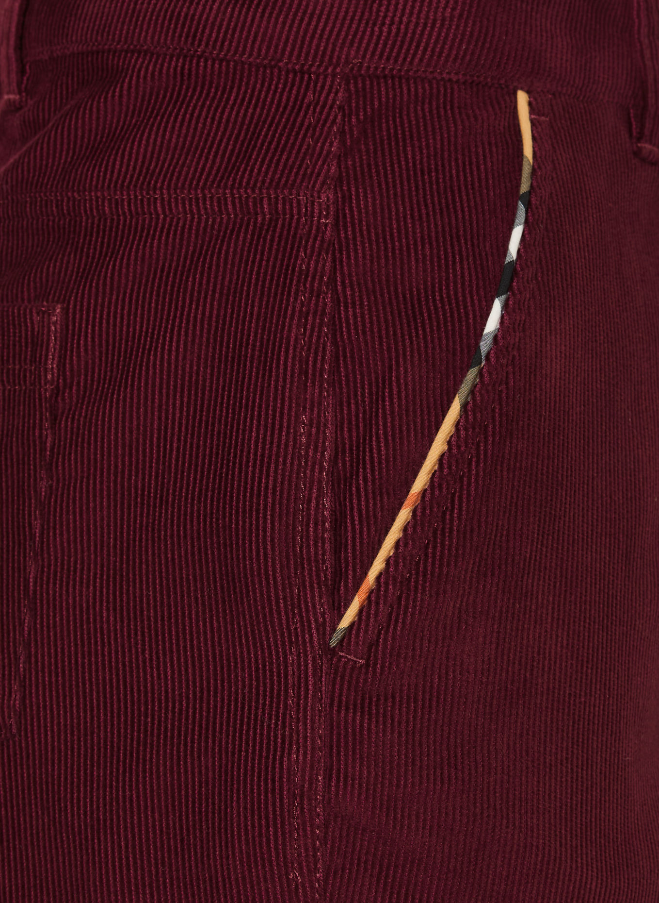 BURBERRY STEVIE Cord Pants: DARK RED