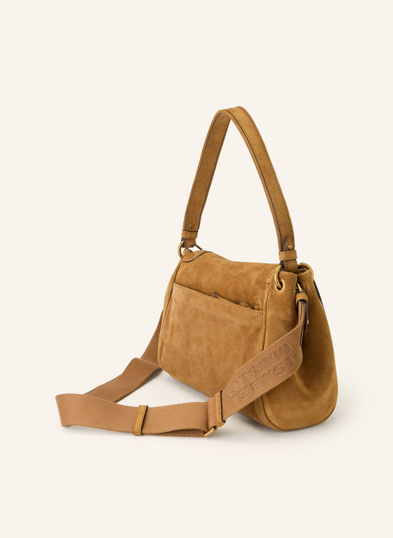 ISABEL MARANT Handtasche CHANY MEDIUM mit Nieten: COGNAC / GOLD