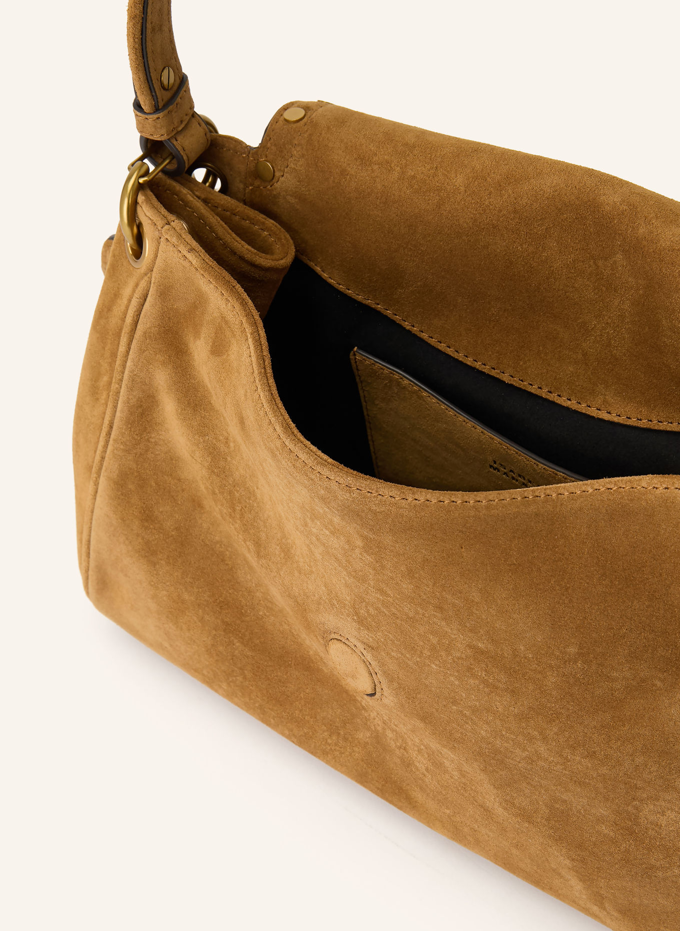 ISABEL MARANT Handtasche CHANY MEDIUM mit Nieten: COGNAC / GOLD