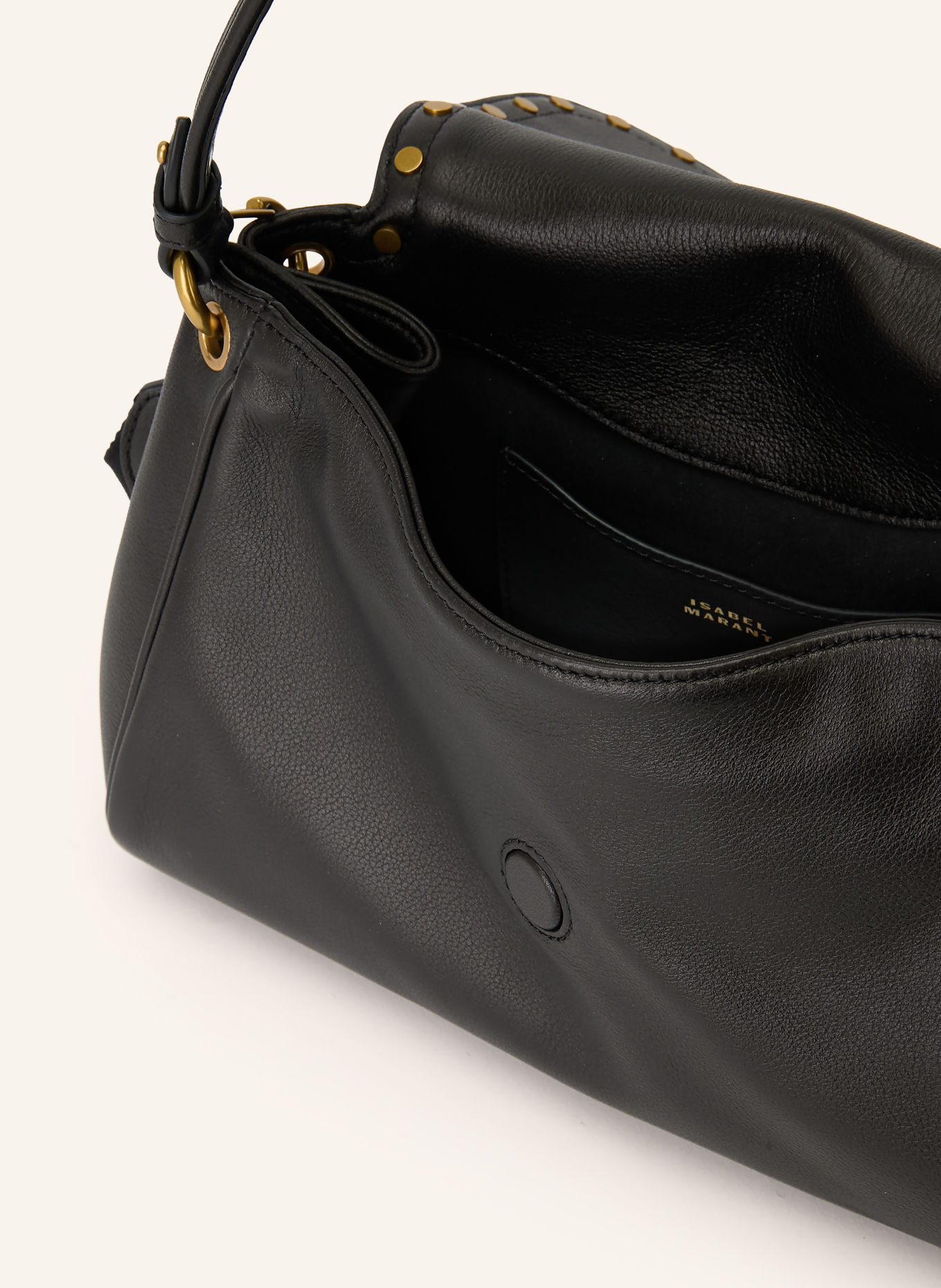 ISABEL MARANT Handtasche CHANY MEDIUM mit Nieten: SCHWARZ / GOLD