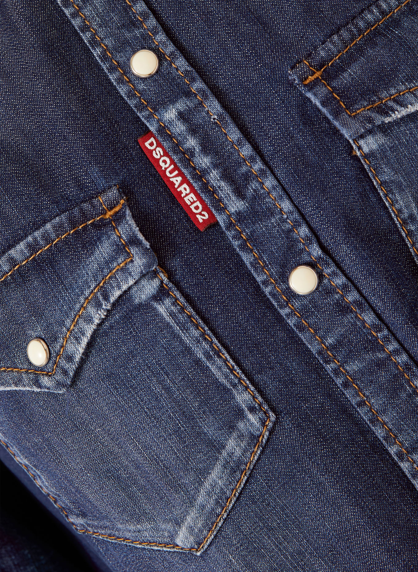 DSQUARED2 Jeansblus: MÖRKBLÅ