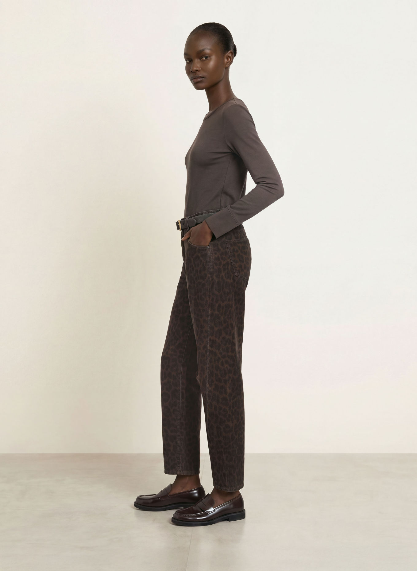 lilienfels Longsleeve mit Schluppe: DUNKELBRAUN