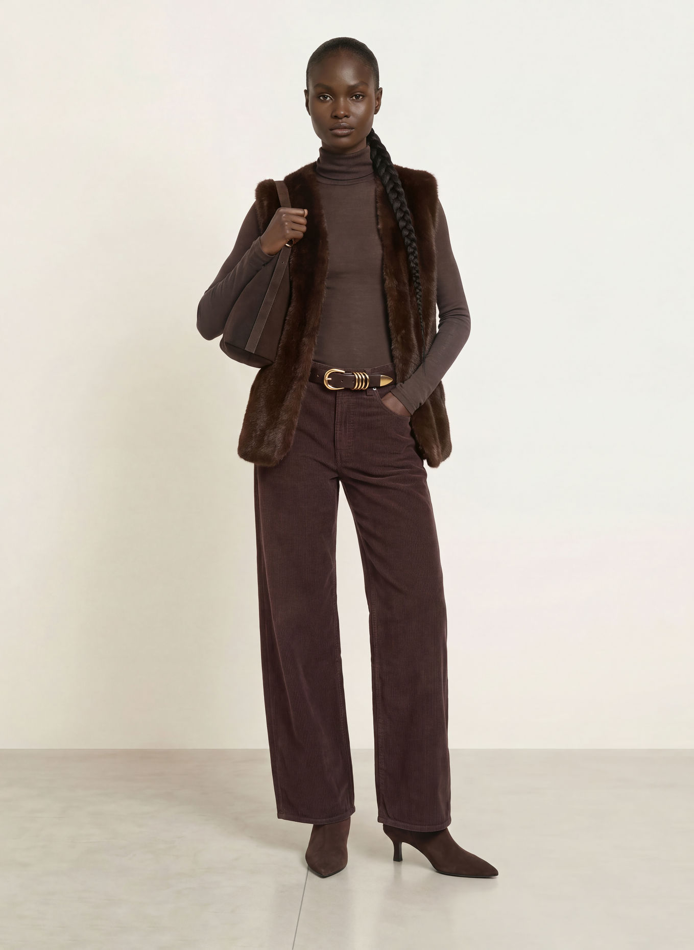 AGOLDE Pantalon en velours côtelé, coupe décontractée: fger forge (dk neutral brown)