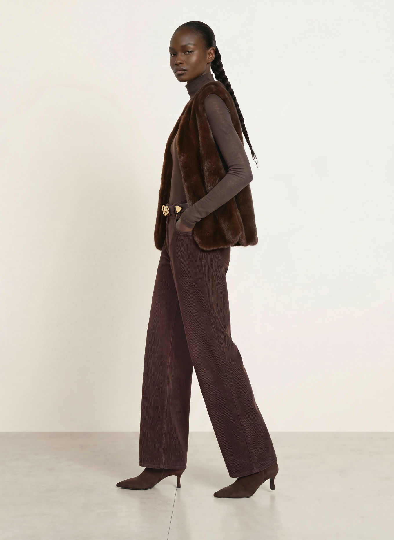 AGOLDE Pantalon en velours côtelé, coupe décontractée: fger forge (dk neutral brown)