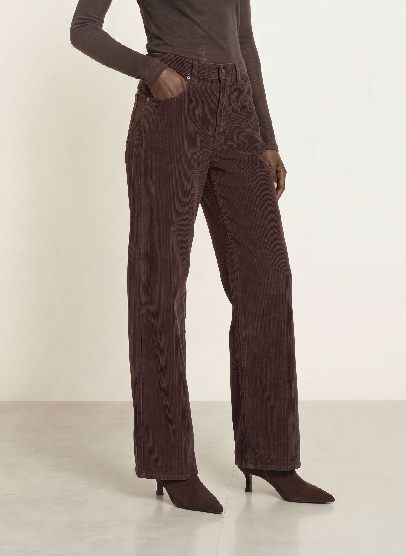 AGOLDE Pantalon en velours côtelé, coupe décontractée: fger forge (dk neutral brown)