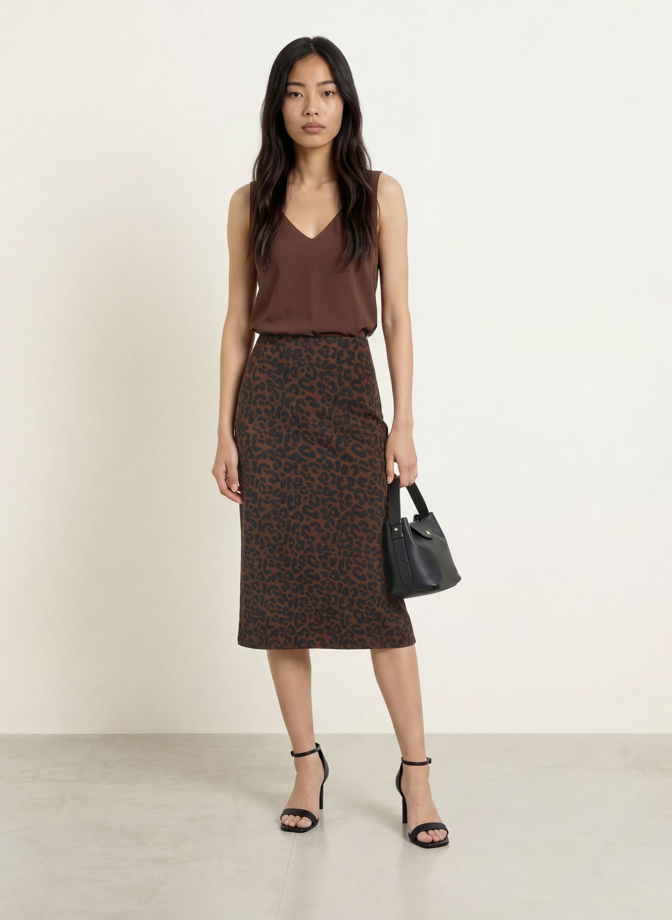 Miss Lagotte Blousetop met kant: MARRON FONCÉ