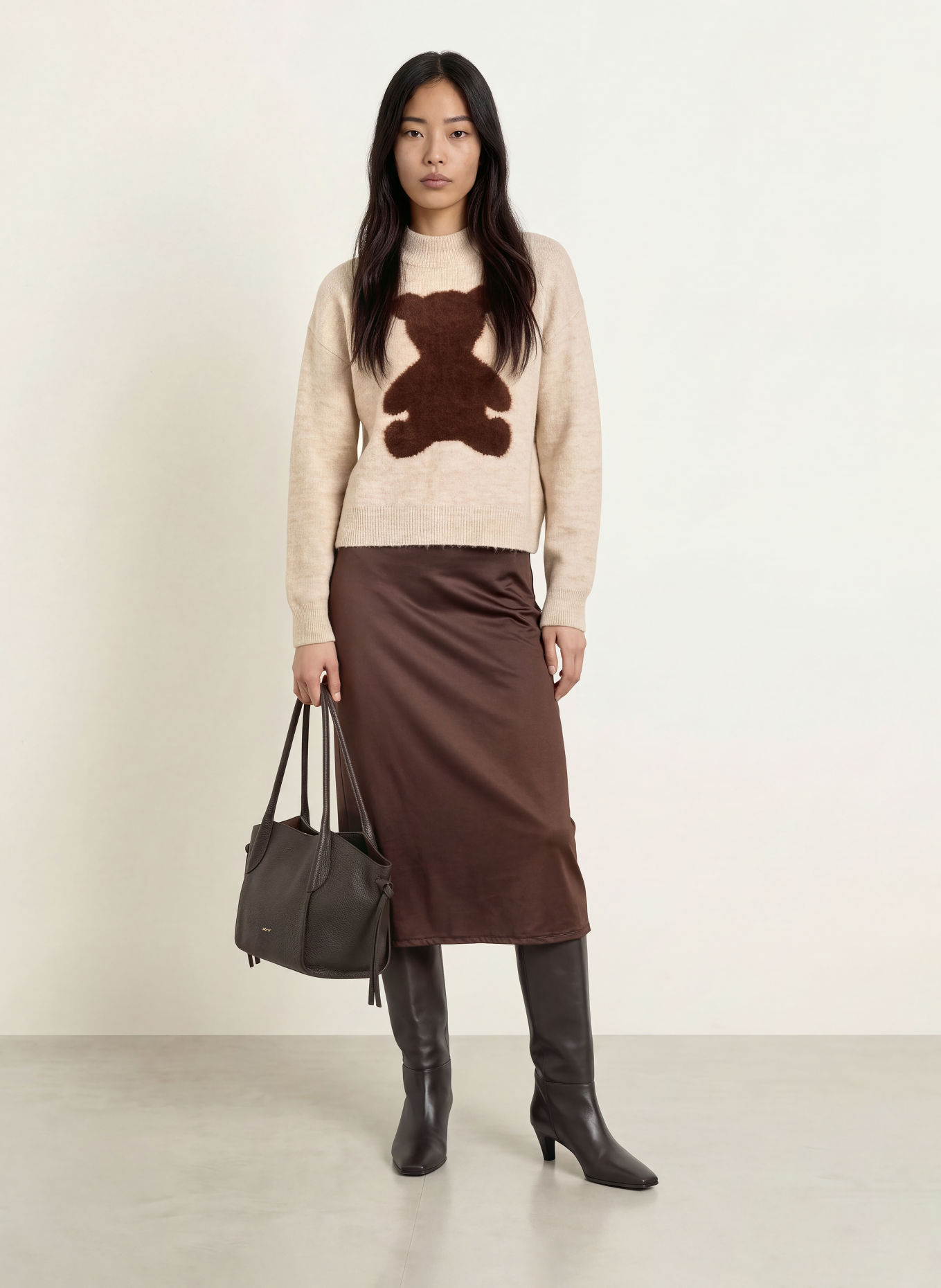 Miss Lagotte Pull: BEIGE / MARRON FONCÉ