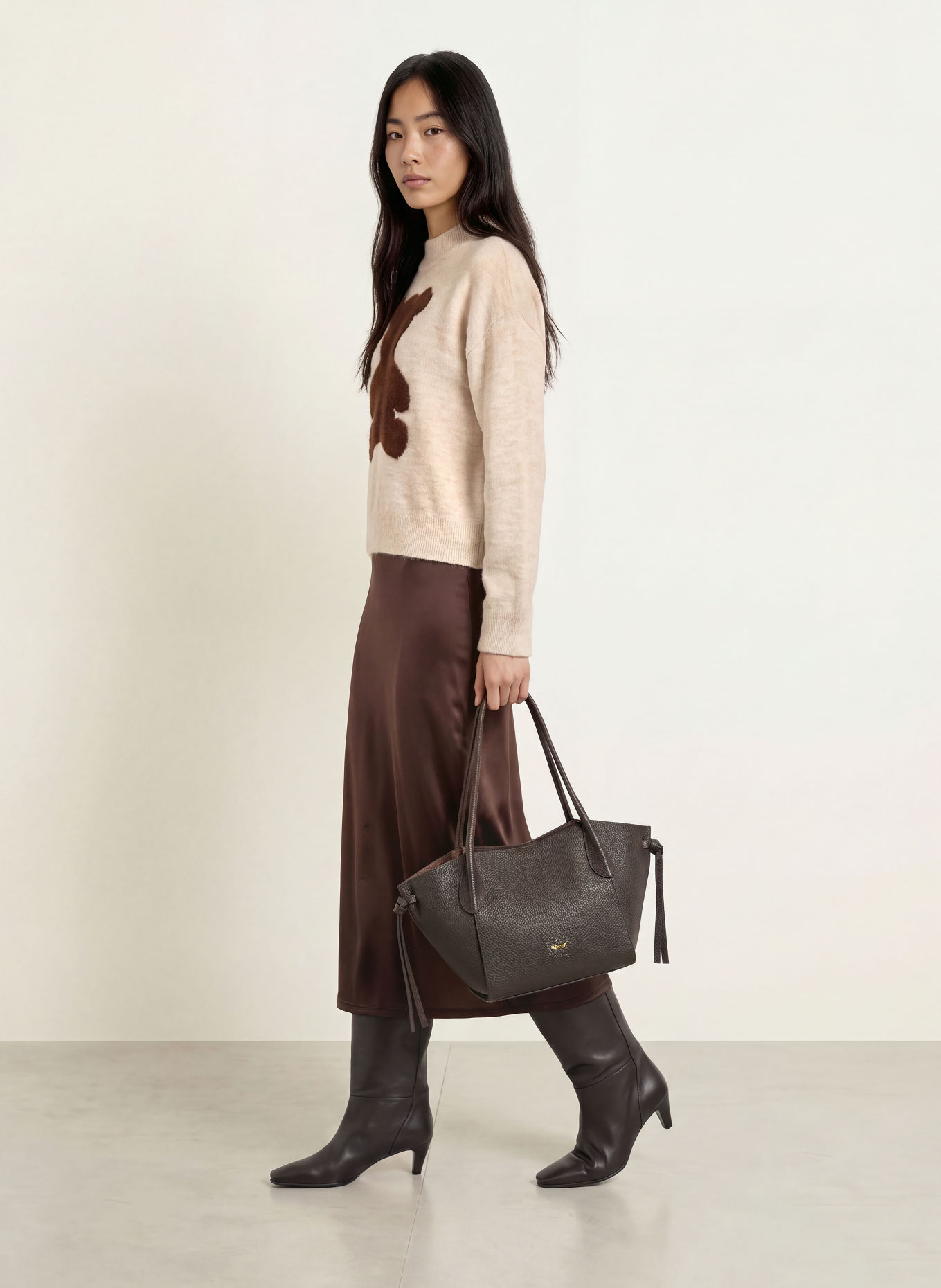 Miss Lagotte Pull: BEIGE / MARRON FONCÉ