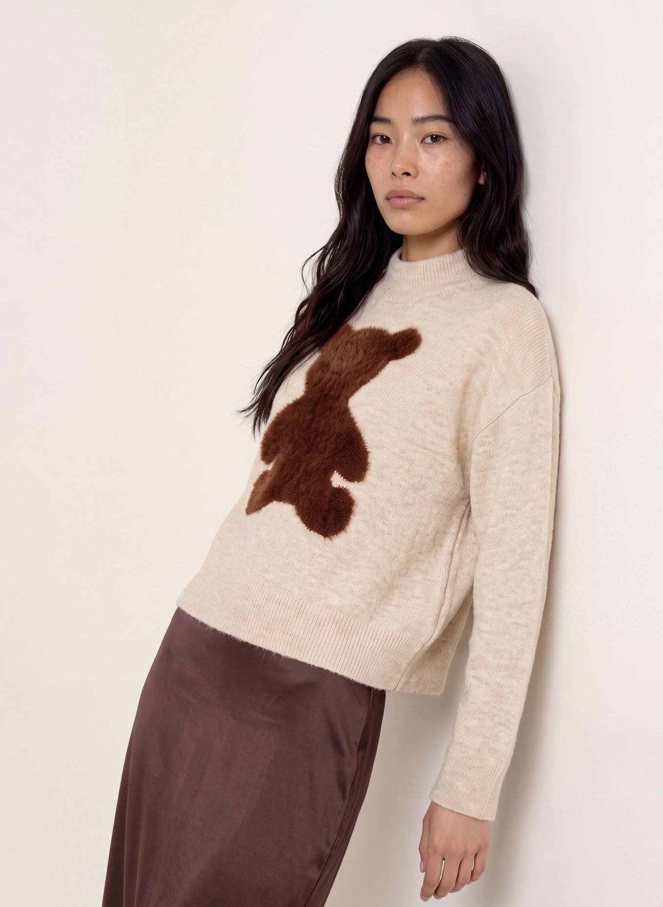 Miss Lagotte Pull: BEIGE / MARRON FONCÉ